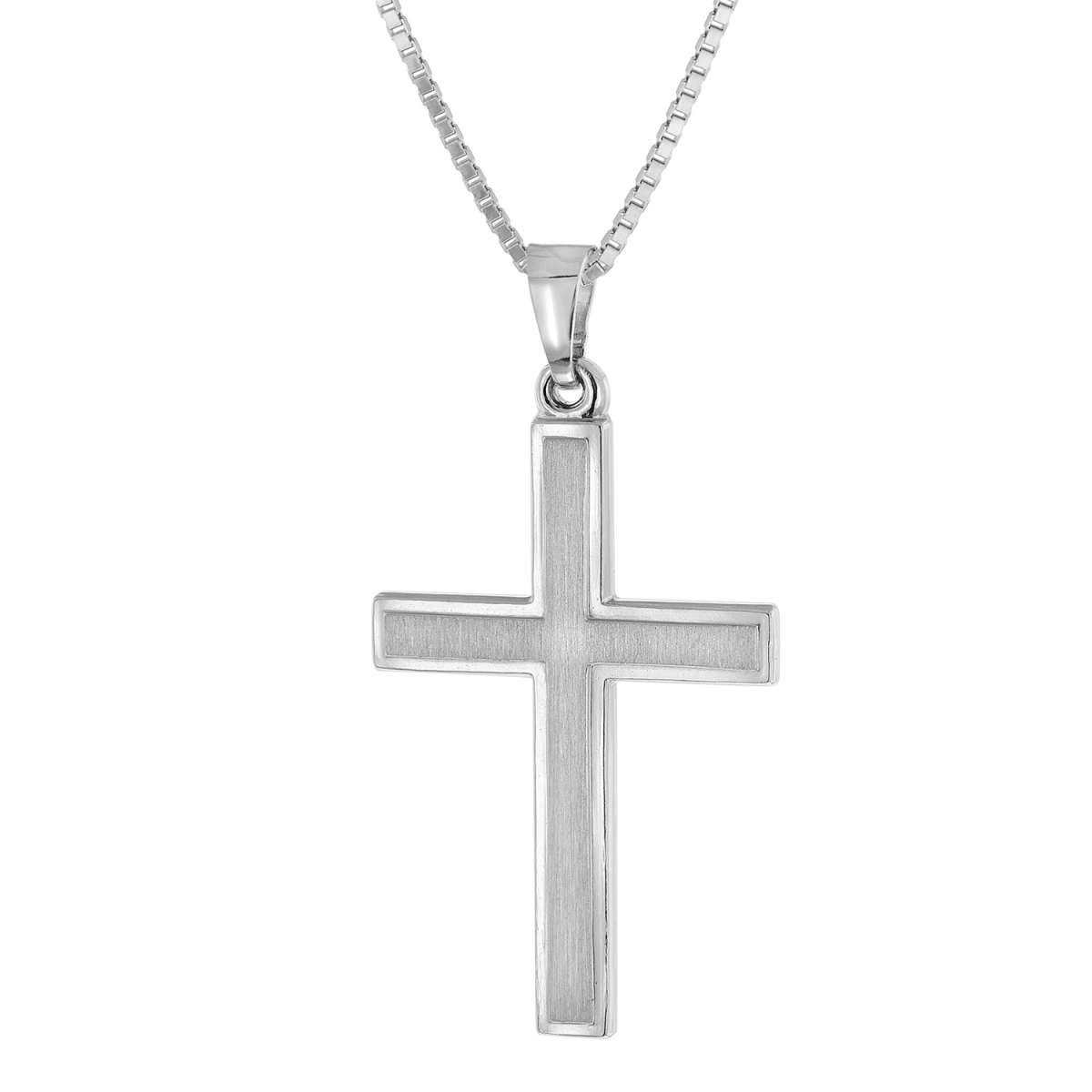 trendor Kreuzkette 68258, für Herren mit Kreuz 925 Silber 21 mm