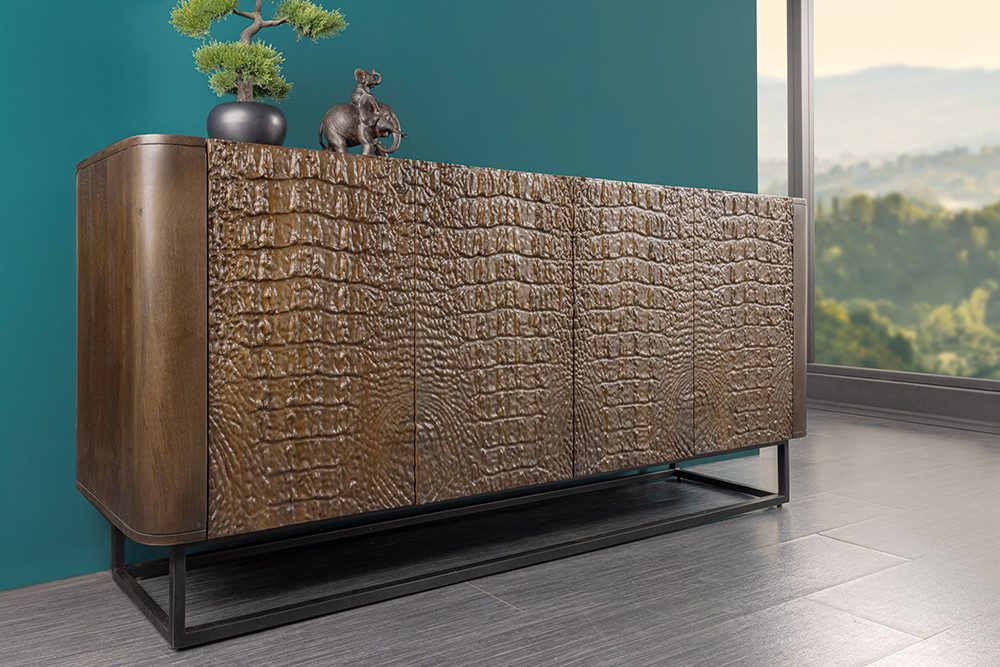 riess-ambiente Sideboard CROCO 180cm goldbraun / schwarz (Einzelartikel, 1 günstig online kaufen