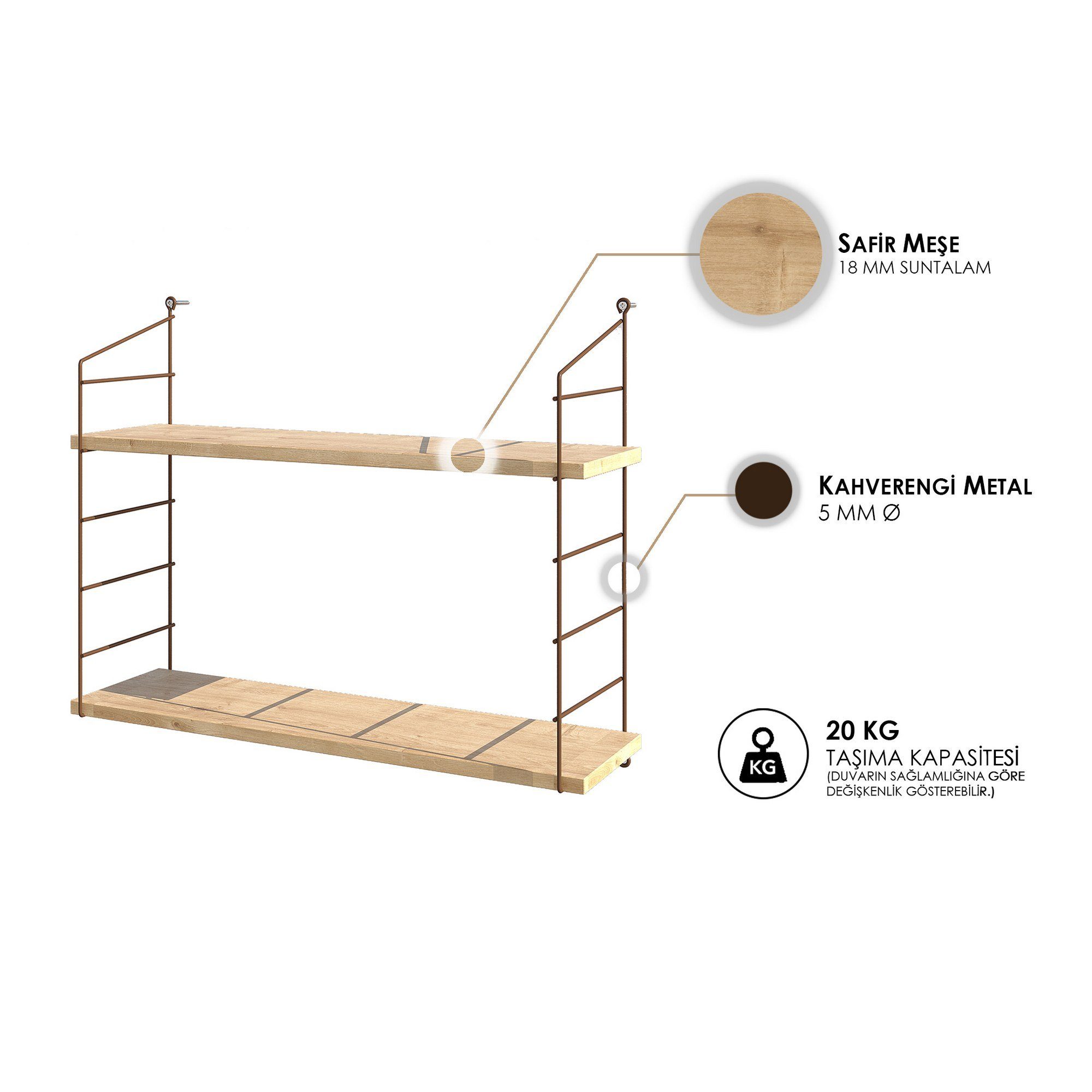 Skye Decor Wandregal 100% MELAMINE COATED PARTICLE BOARD, 58 cm x 20 cm x 7 günstig online kaufen