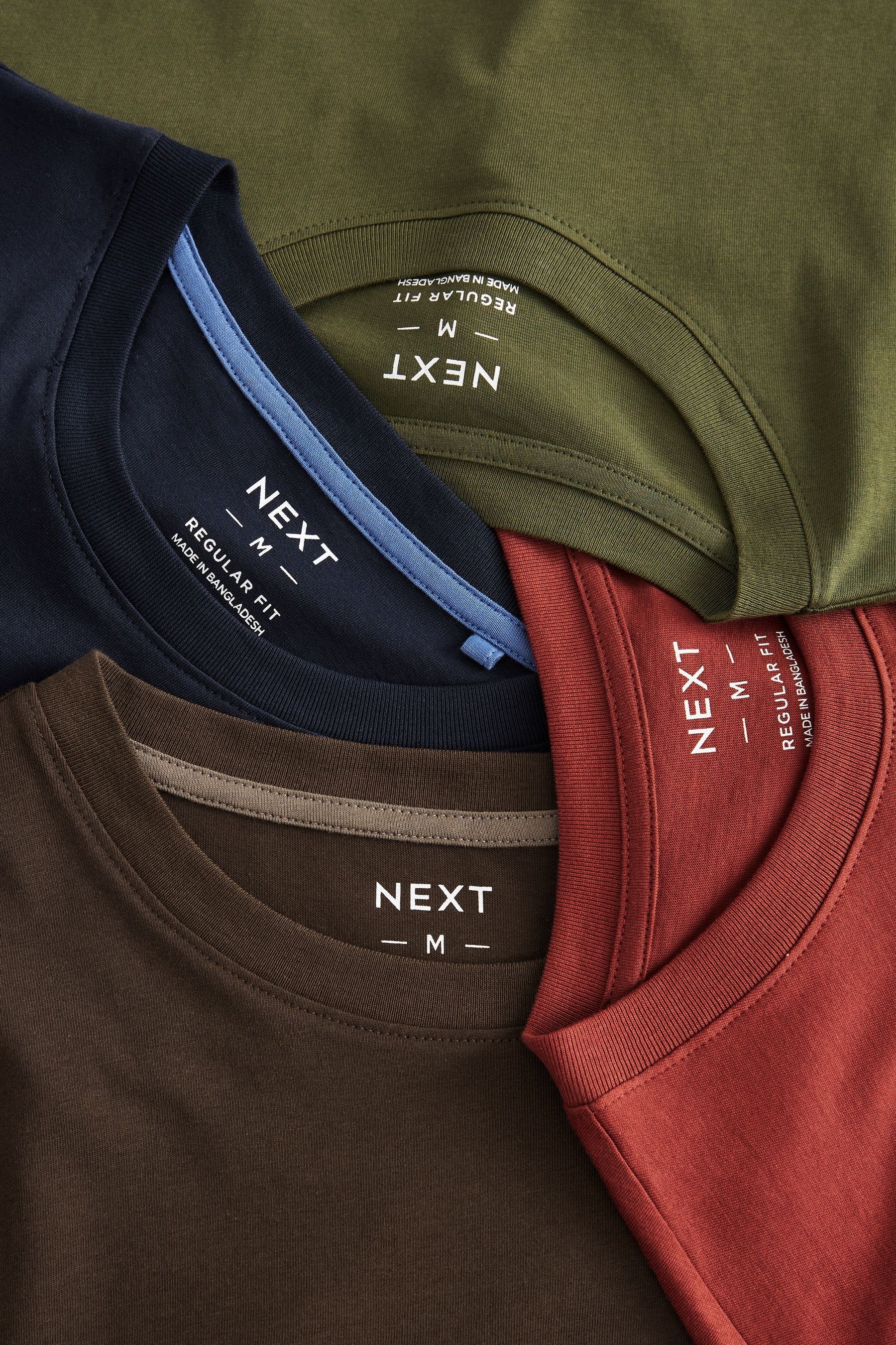 Next T-Shirt 4er-Pack T-Shirts (4-tlg) Navy/Brown/Rust/Green