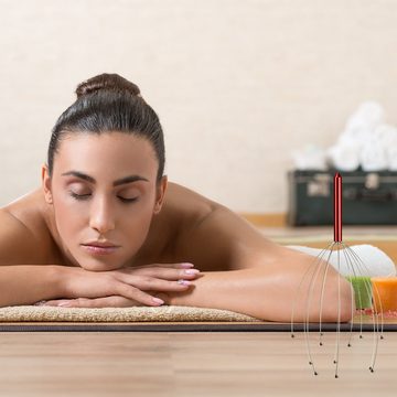 relaxdays Massagebürste Kopfmassagegerät, Gold