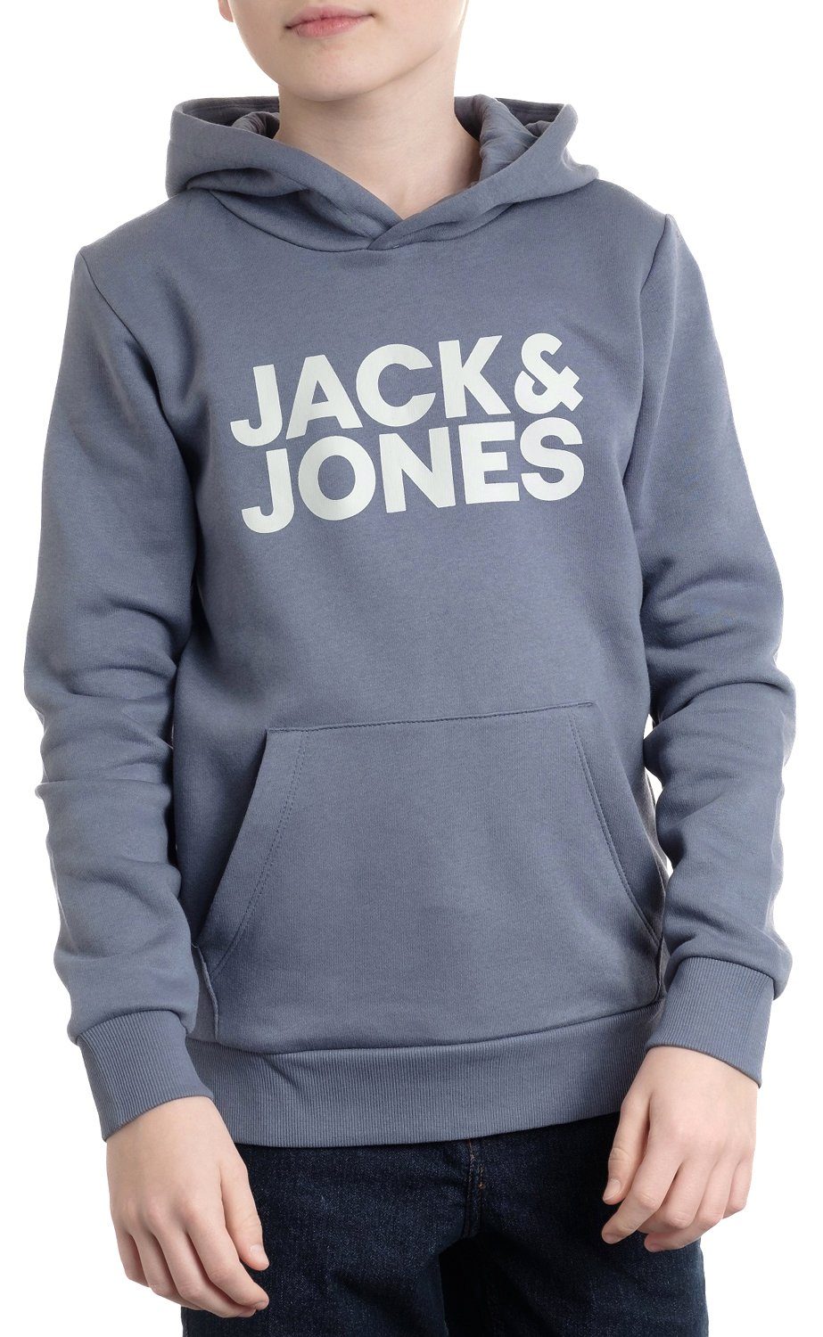 Jack & Jones Junior Kapuzenpullover Unifarbe Chinablue-Grey