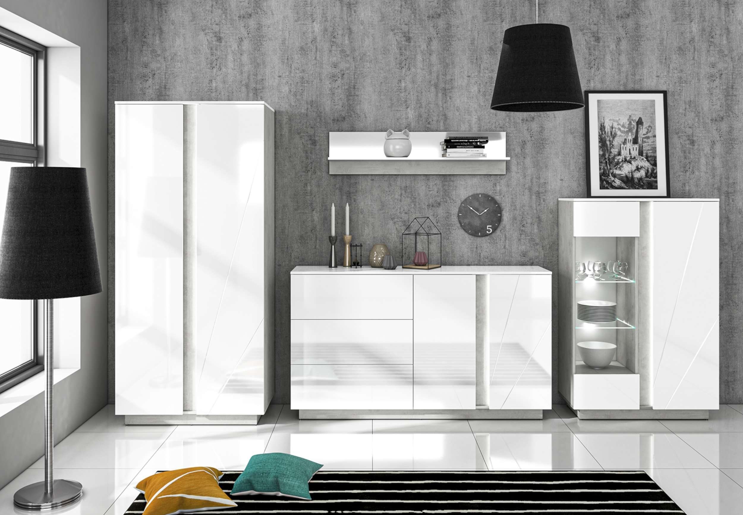 Der Hochglanz-Wohnzimmerschrank: Glanz und Funktionalität für Ihr Zuhause