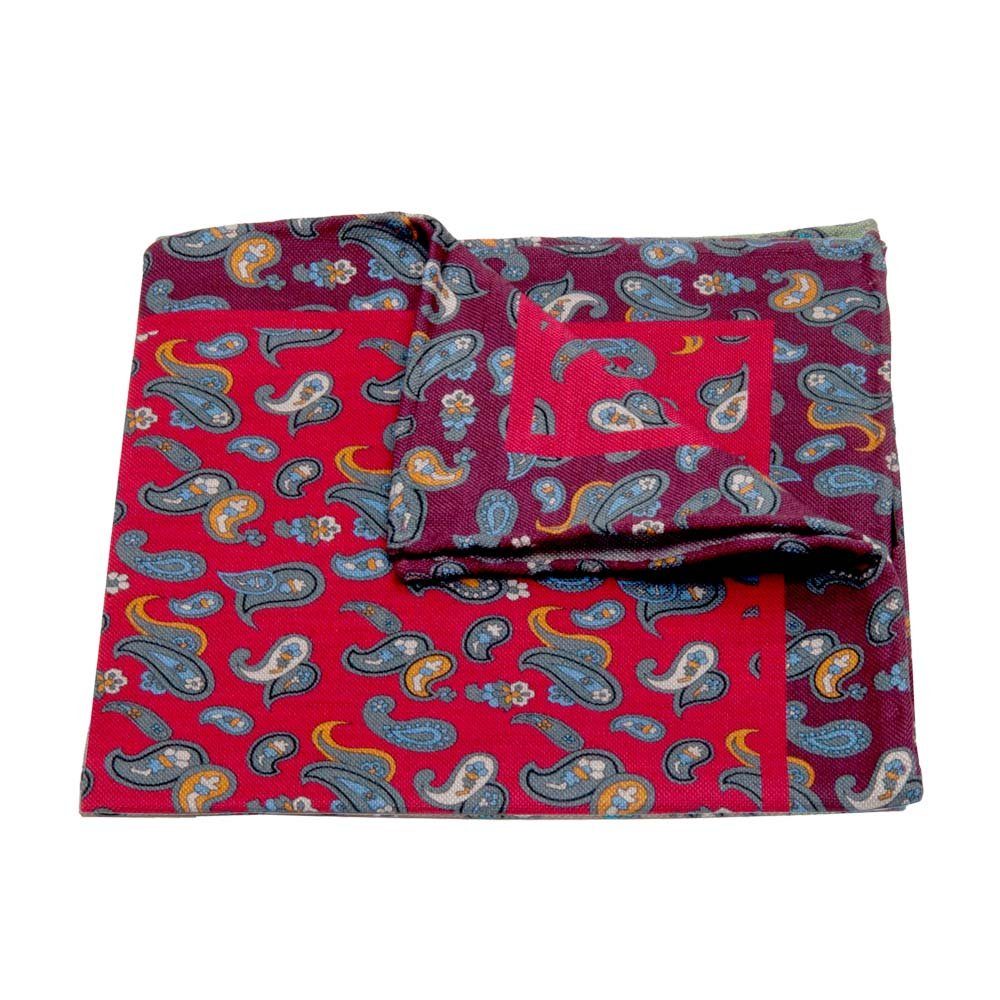 Einstecktuch Einstecktuch aus Paisley-Muster BGENTS Baumwoll-/Leinen Rot mit Handrolliertes