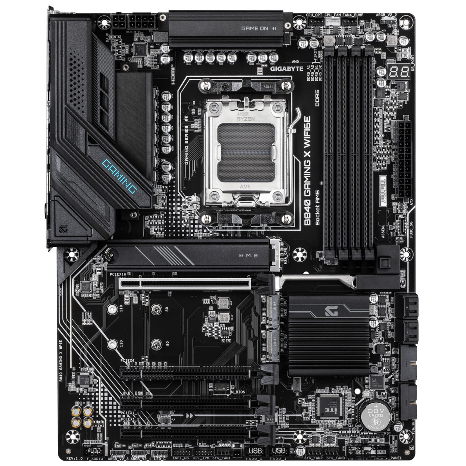 Gigabyte B840 GAMING X WIFI6E Mainboard - AMD Ryzen 9000 Prozessoren, 12+2+2 Ph Mainboard