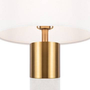 click-licht Tischleuchte Tischleuchte Bianco in Weiß und Gold E27 rund, keine Angabe, Leuchtmittel enthalten: Nein, warmweiss, Tischleuchte, Nachttischlampe, Tischlampe
