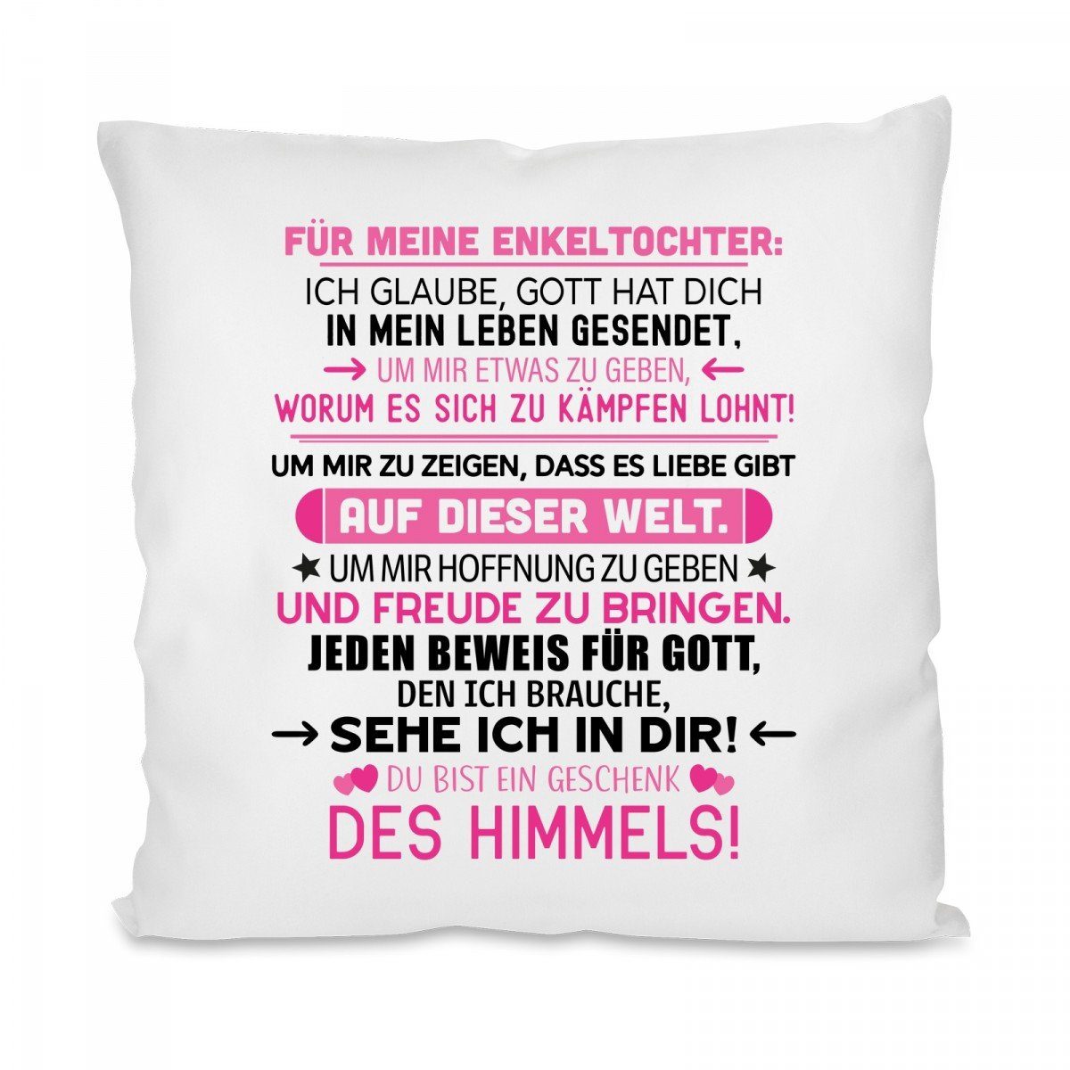 Herzbotschaft Dekokissen Kissen mit einseitigem Motiv Für meine