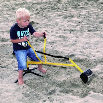 Play Fun Spielzeug-Aufsitzbagger Aufsitzbagger drehbar Kinder Sandkastenbagger Metall Sandspielzeug, stabiler Metall Kinder-Bagger zum sitzen