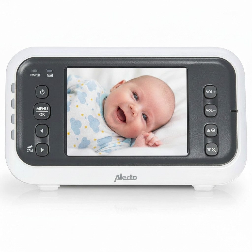 Alecto Video-Babyphone DVM-77, 1-tlg., Videoübertragung, Gegensprechfunktion, flexible Nutzung für Zuhause