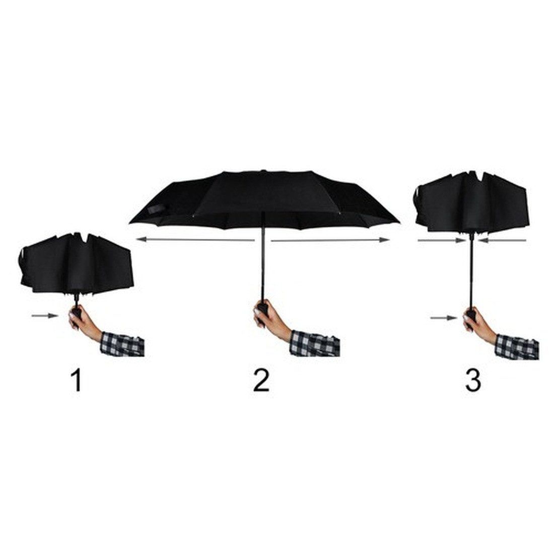 MALATEC Taschenregenschirm Taschenschirm Regenschirm, Zusammengefaltet nur 28 cm hoch, passt problemlos in Handtaschen