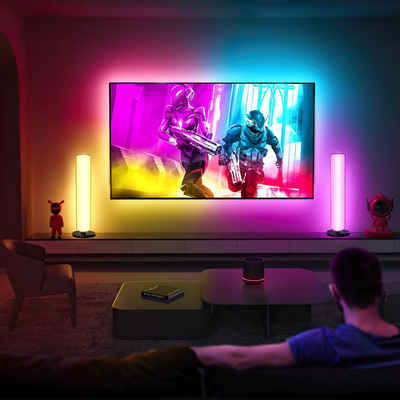 KUGI LED Lichtleiste TV E-Sport bunte Farbwechsel-Lichtleiste Gaming-Ambientebeleuchtung, RGB-Farbwechsel-Streifenlicht, Touch-Umgebungsbeleuchtung auf dem Desktop Drei Einstellmodi, 2 Montagemethoden RGB-Nachtlicht