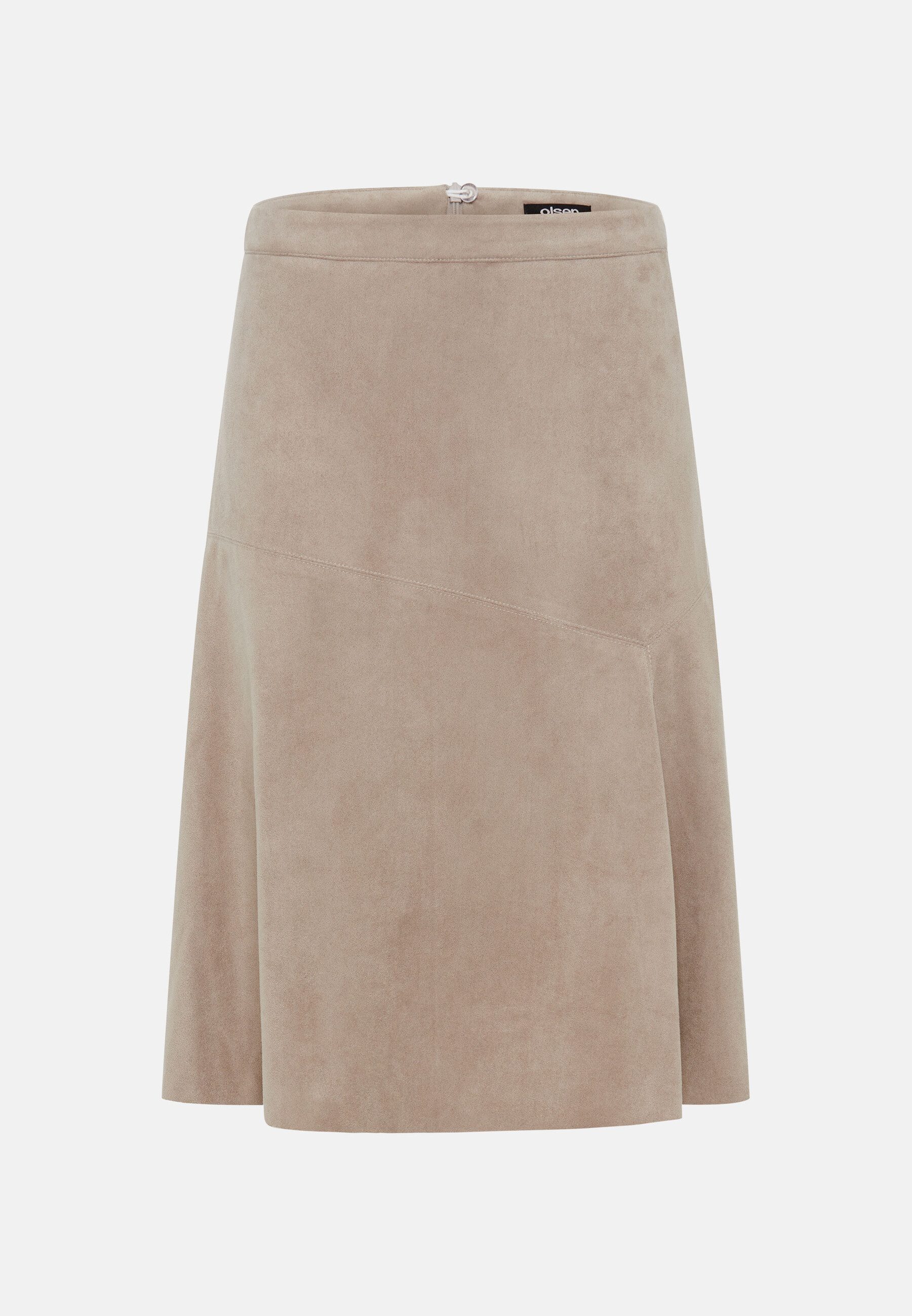 Olsen A-Linien-Rock in Wildleder-Optik