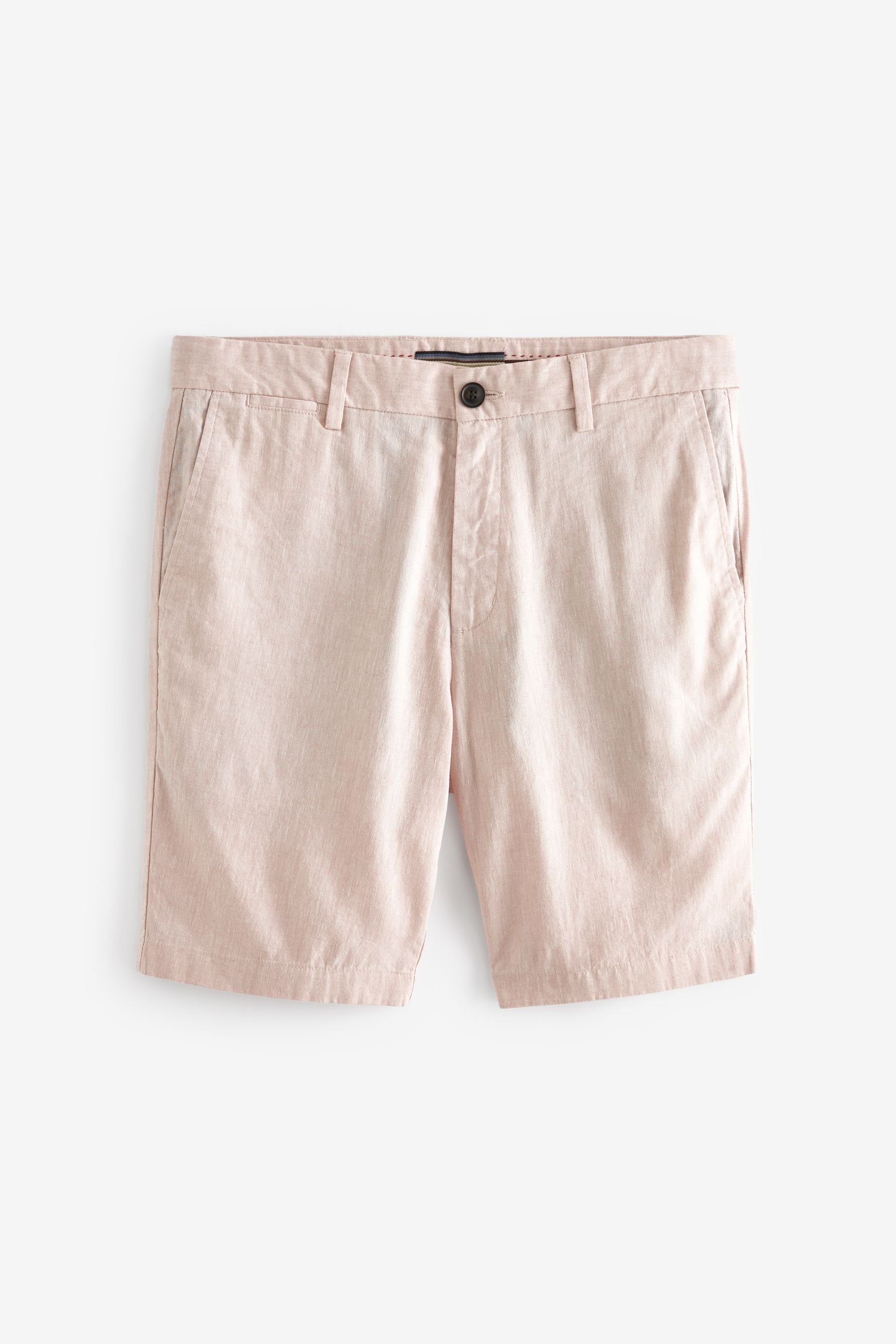 Next Chinoshorts Chino-Shorts aus Baumwolle und Leinen (1-tlg) Pink