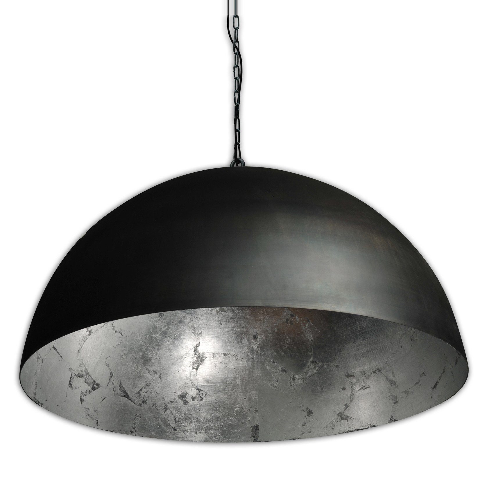 Licht-Erlebnisse Pendelleuchte LARINO, ohne Leuchtmittel, Hängelampe Ø 100 cm E27 Gunmetal Grau Silber Industrie Design Metall