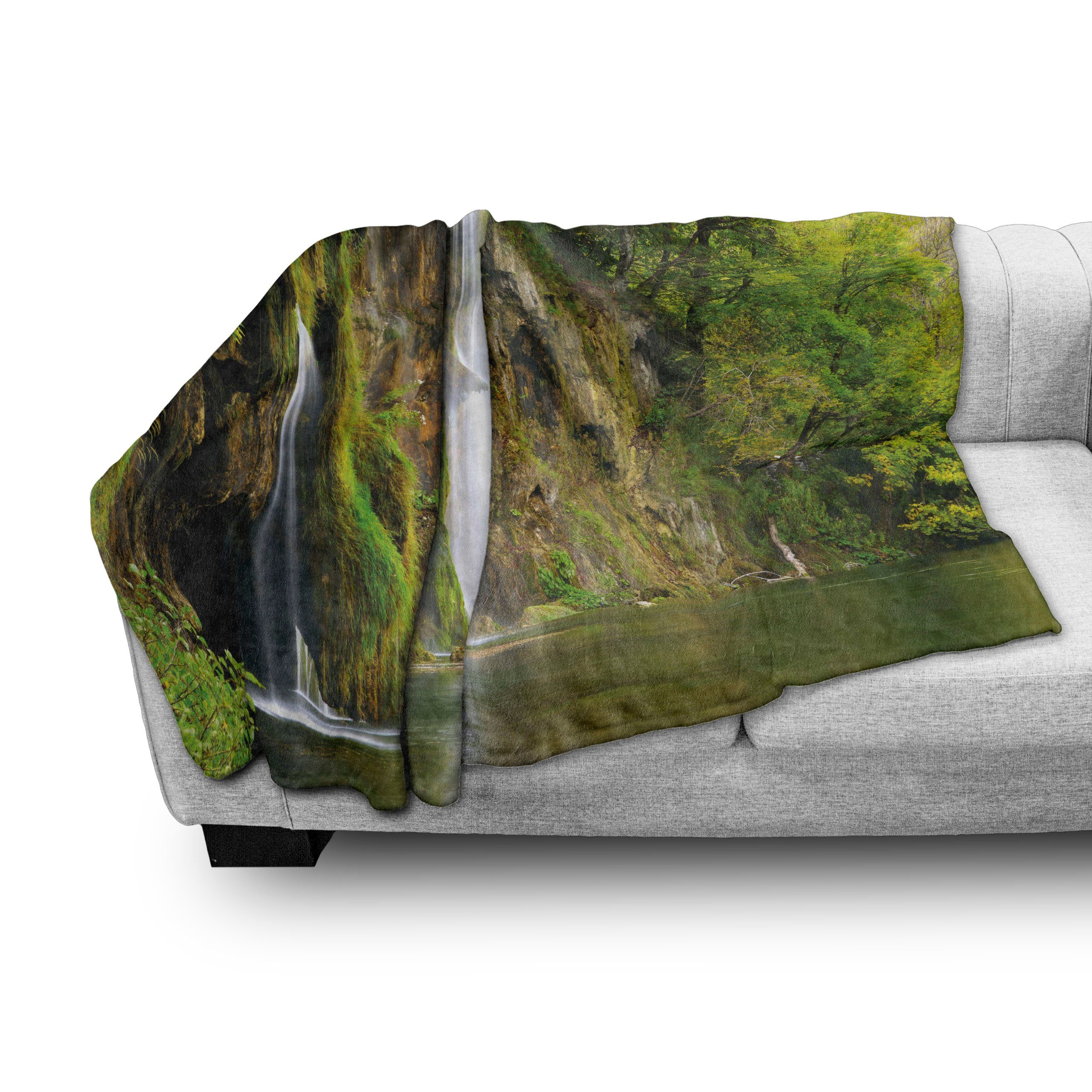 Fluss und Plüsch Innen- Natur Gemütlicher Abakuhaus, Wohndecke für Wasserfall Majestic Außenbereich, den
