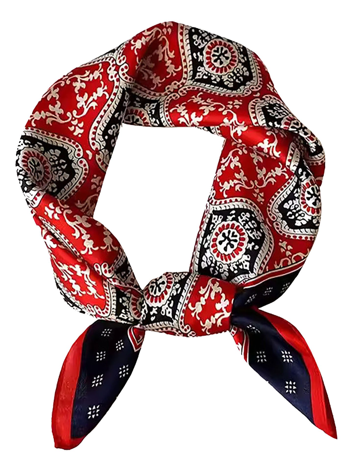 Moschen-Bayern Halstuch Halstuch Damen Herren Nickituch Seidentuch Seidenhalstuch Blau Rot