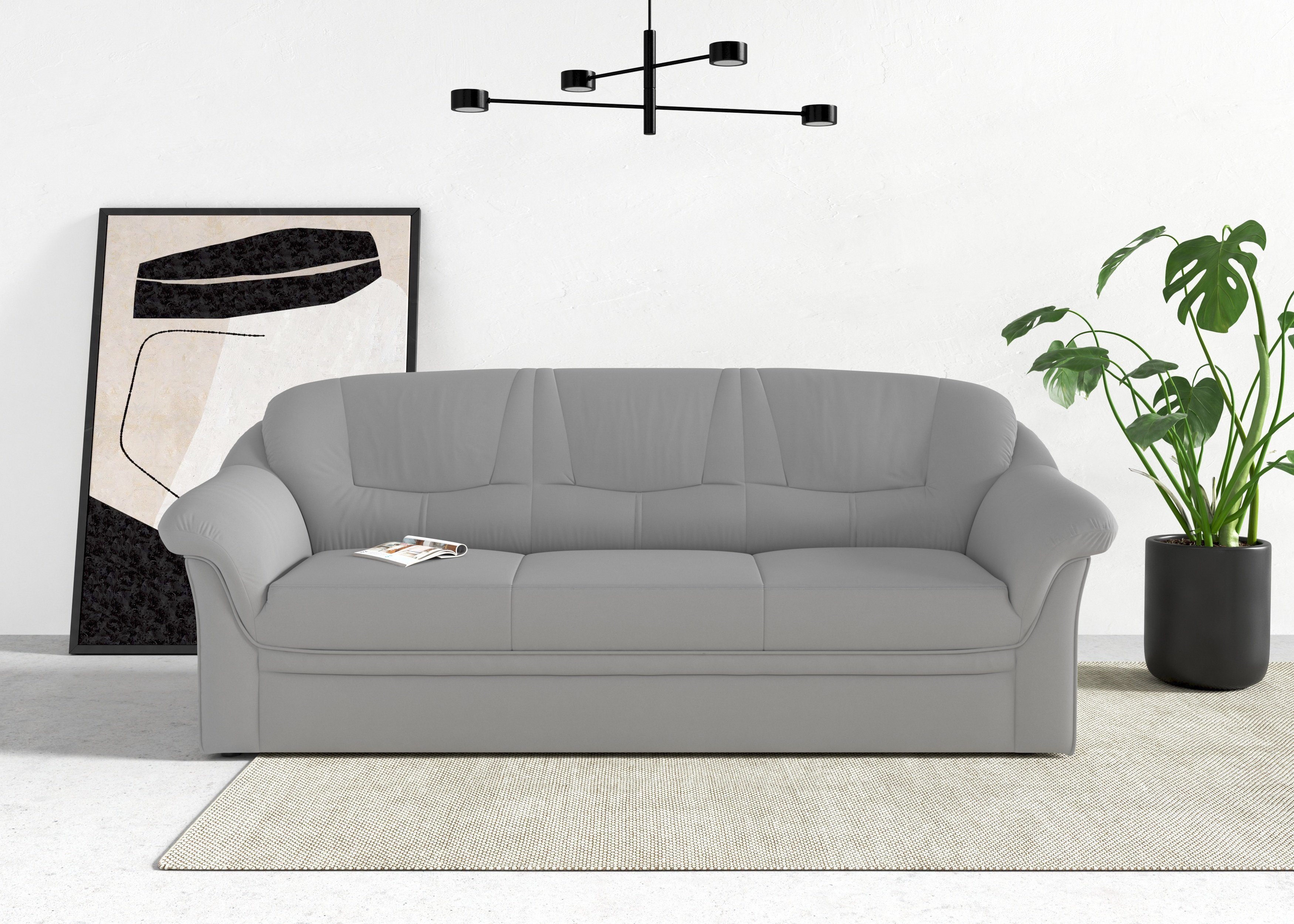 DOMO collection 3-Sitzer Montana für kleine Räume, Breite 184cm, komfortabel und zeitlos, bequeme Armlehnen