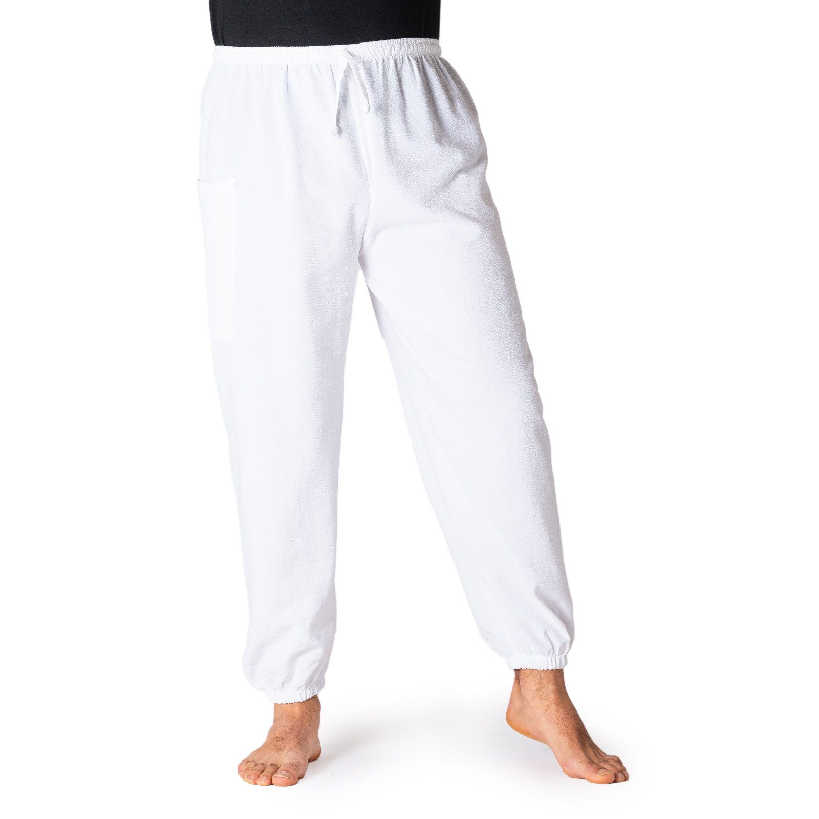 PANASIAM Wellnesshose Loungehose einfarbig aus 100% Baumwolle bequeme Muckhose Relaxhose Unisex für Damen & Herren lässige Haremshose schlichte Freizeithose