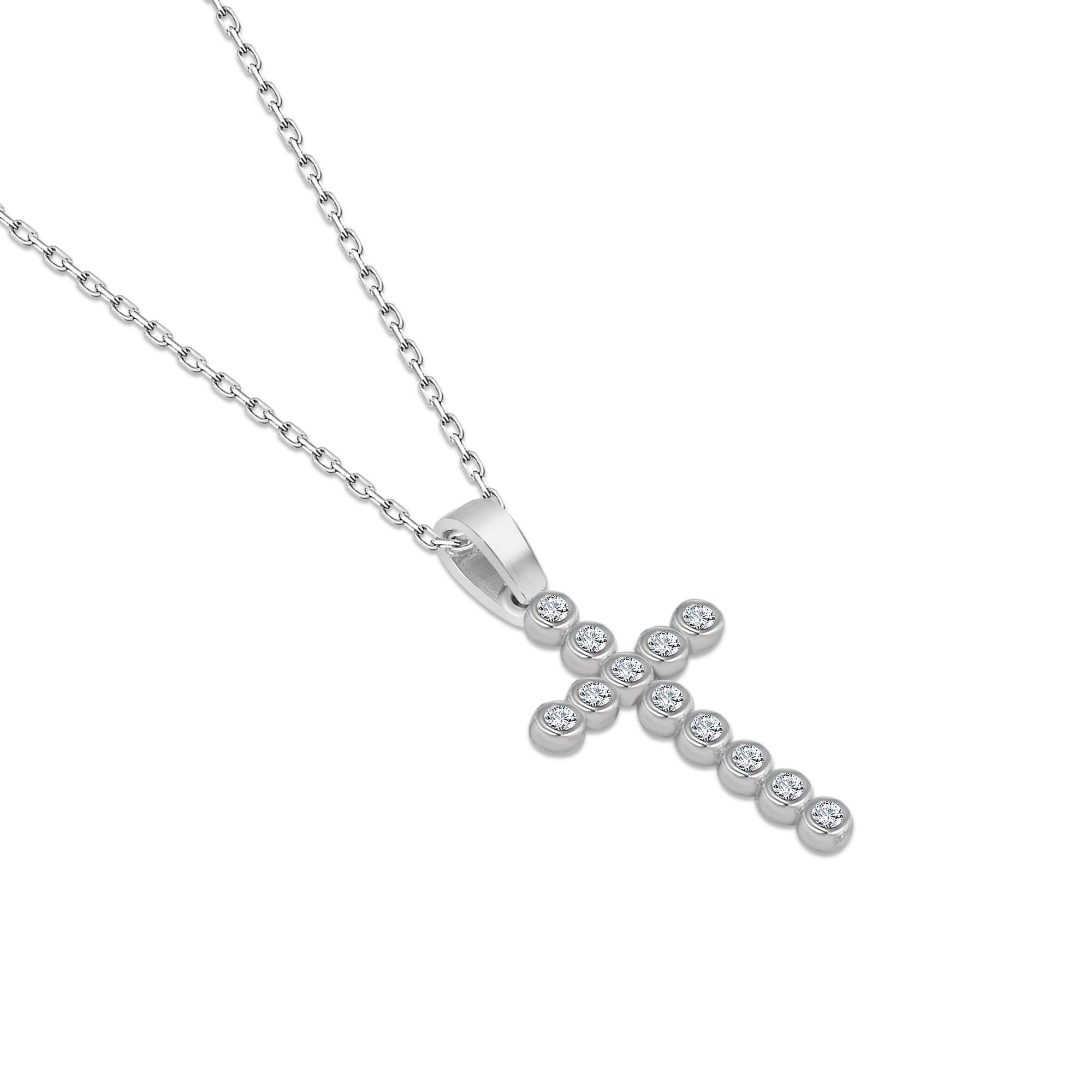 cm Nicole mit Anhänger Halskette 925 40-45 Manson Kette Silber Kreuz