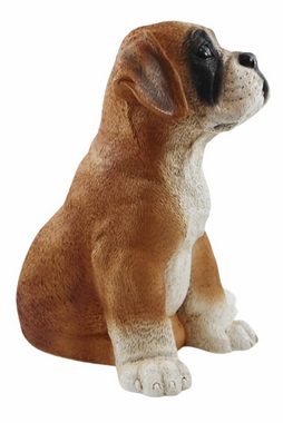 Castagna Tierfigur Deko Figur Hund Boxer Welpe Hundefigur sitzend Kollektion Castagna aus Resin Höhe 24 cm