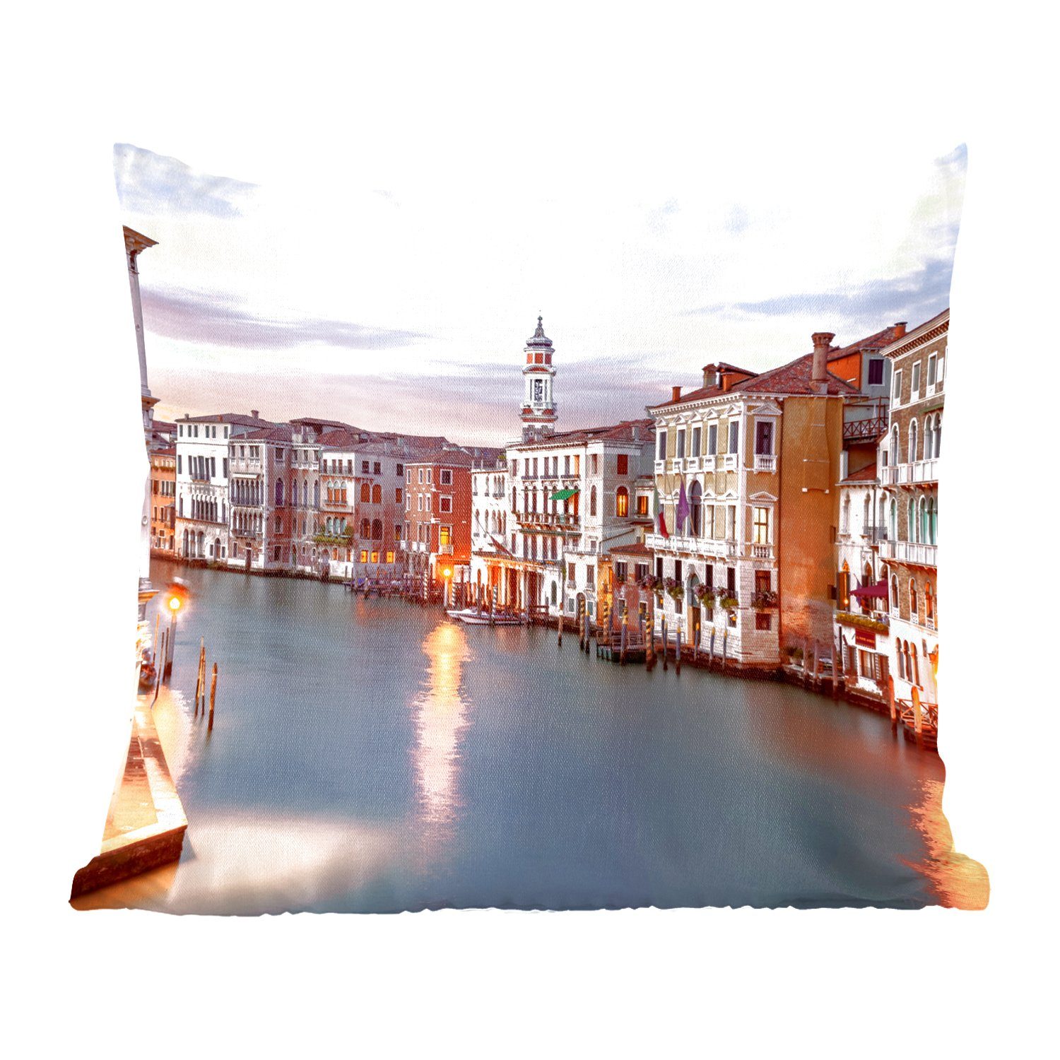 MuchoWow Dekokissen Der Canal Grande in Venedig, Zierkissen mit Füllung für Wohzimmer, Schlafzimmer, Deko, Sofakissen