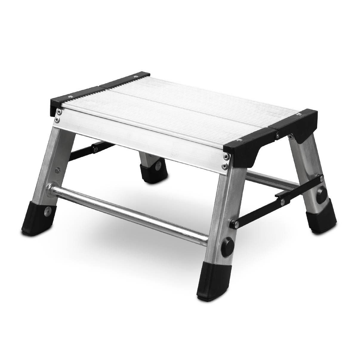 siwitec Trittleiter Aluminium-Klapptritt 1 Stufe Klappbar Leiter Klappleiter Trittleiter T (Packung, Einsatz in unterschiedlichsten Situationen möglich)