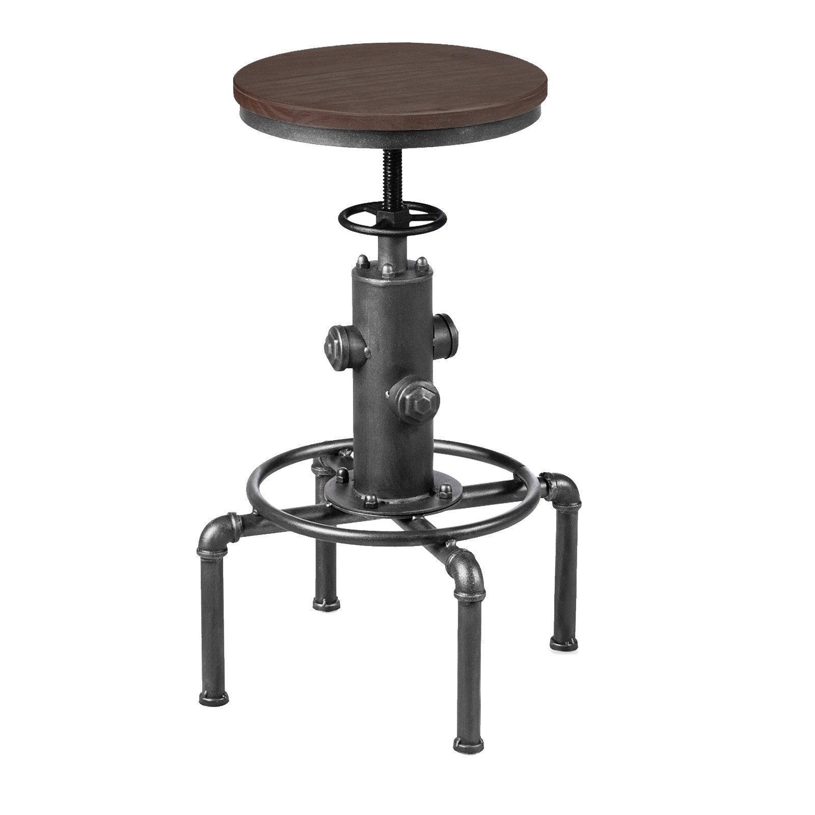 COSTWAY Barhocker, höhenverstellbar & drehbar, mit Fußstütze, 59,5-75cm