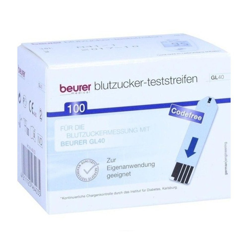 BEURER Blutzucker-Teststreifen BEURER GL40 Blutzuckerteststreifen, 100 Stück