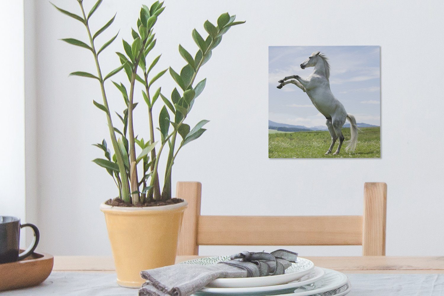 OneMillionCanvasses® Leinwandbild Pferd - Leinwand Natur, St), Bilder Wohnzimmer (1 Schlafzimmer bunt - Aufzucht für