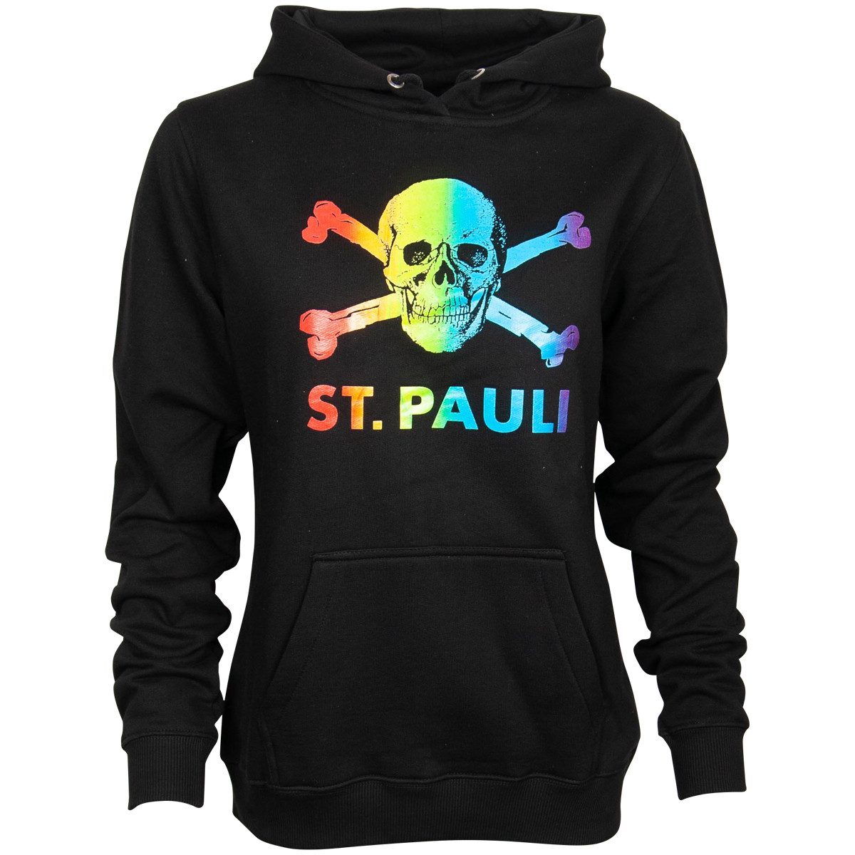 FC St. Pauli Kapuzenpullover Damen Hoodie Regenbogen Tailliert günstig online kaufen