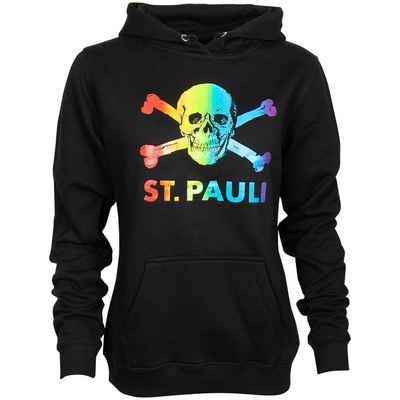 FC St. Pauli Kapuzenpullover Damen Hoodie Regenbogen Tailliert