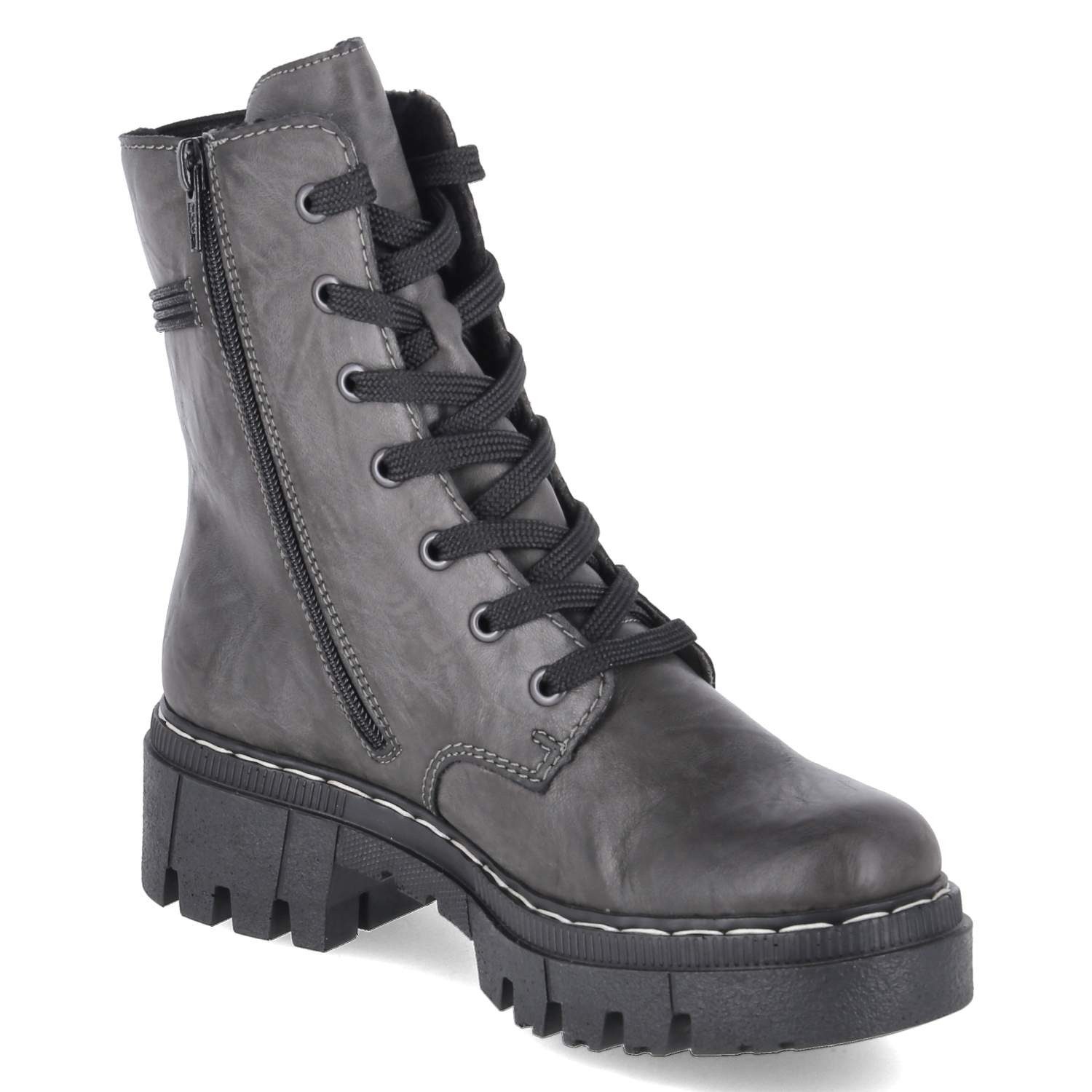 Rieker Rieker 74031-45 Damen Synthetik grau Schnürstiefel