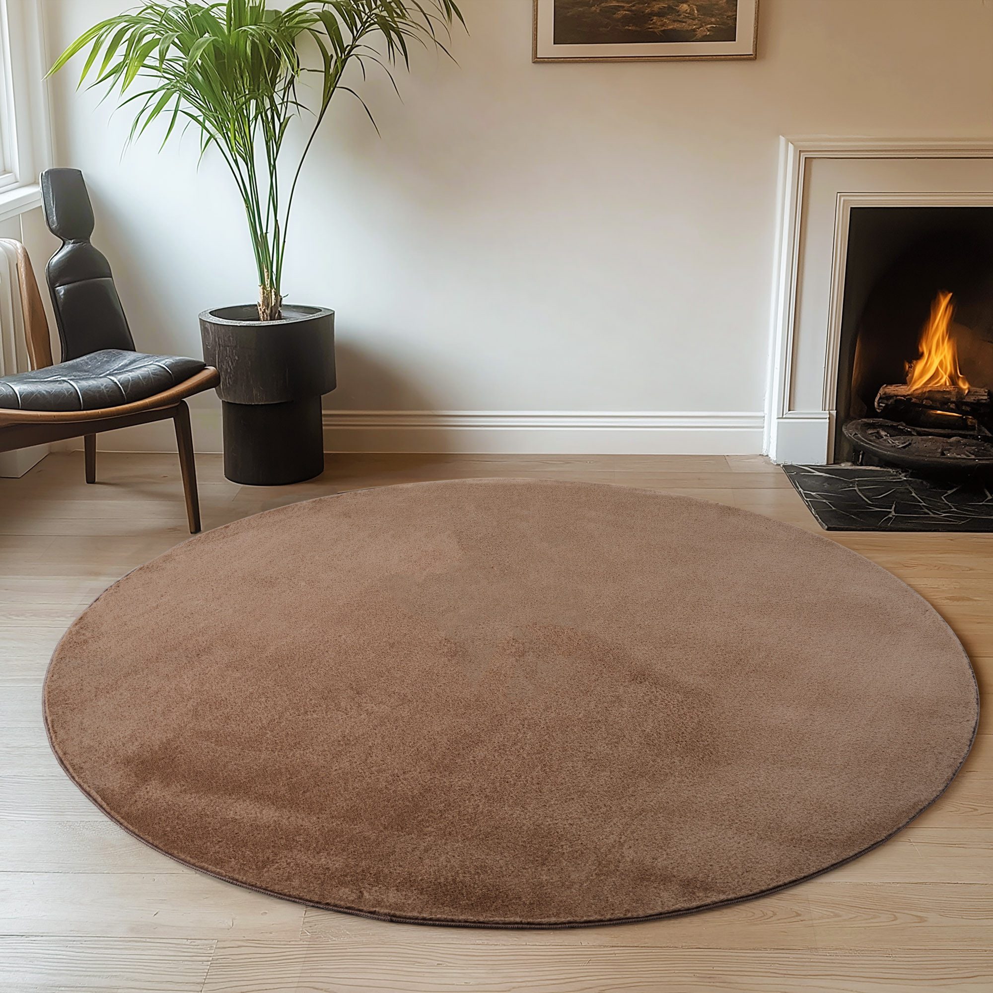 Ayyildiz Teppiche Teppich JOY 1400, auch als Läufer und in Rund erhältlich, rund, Höhe: 11 mm, besonders weich, uni Kurzflor, Wohnzimmer, Kinderzimmer