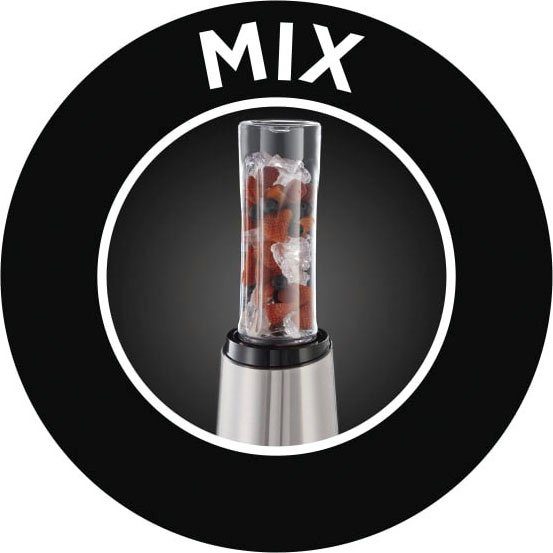 Mix Go W, Maker) 300 RUSSELL Edelstahl/schwarz, klein & (Smoothie HOBBS Steel Standmixer 23470-56,
