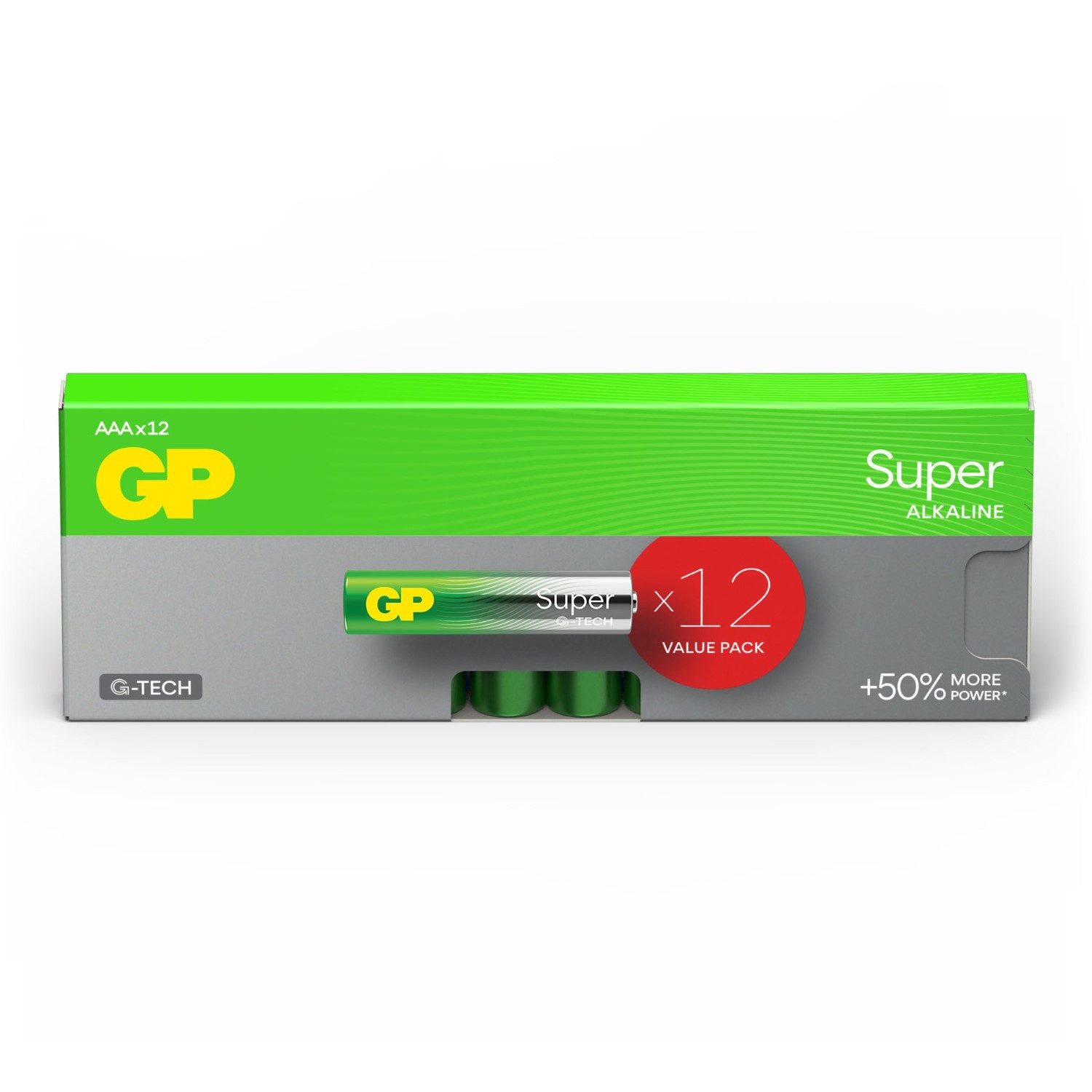GP Batteries 12x Super Alkaline Batterien AAA Micro LR03 Batterie, (1,5 V, 12 St), 12 Stück LR3 1,5V Batterie Box Alternative MN2400 24A MX2400 E92 EN92