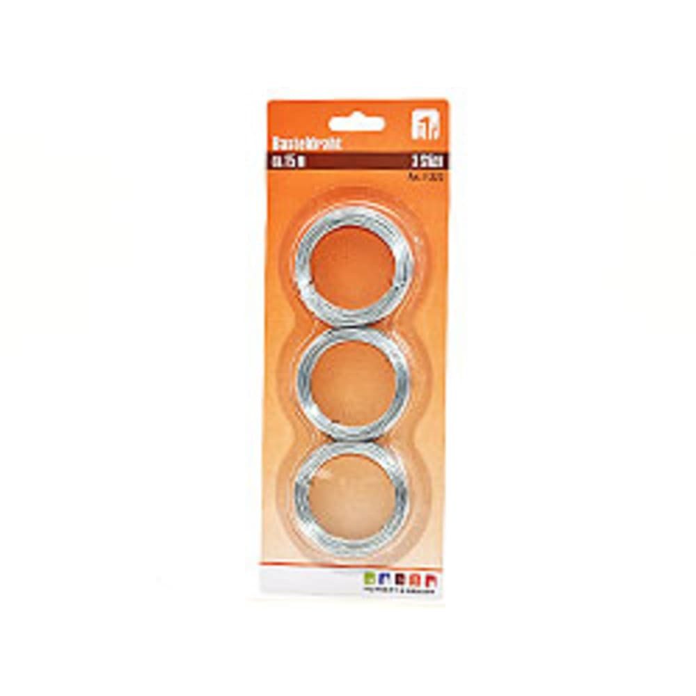 HundB Basteldraht Silber 3x15m Ø 0,70mm Kreativdraht Schmuck Modellbau Pflanzschnur (Einzelartikel, 1-tlg., 3-teilig), Bastelmetall Drahtrolle Silberdraht Handwerksdraht Bastelmaterial