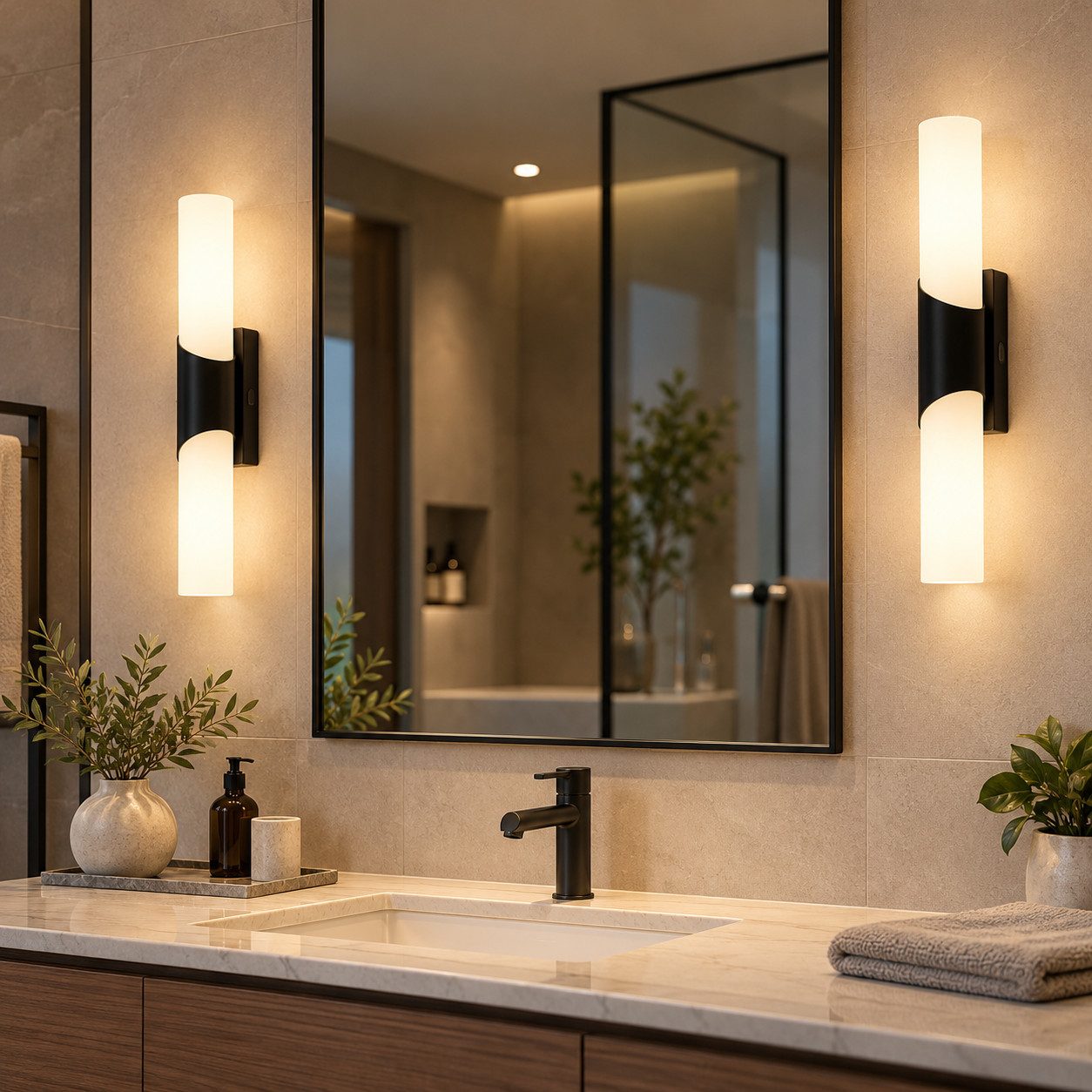 BRILONER Spiegelleuchte LED Spiegellicht IP44 Badezimmerlampe 6,5W Spiegellampe Wandlicht, Spiegelbeleuchtung Spiegellampe Badbeleuchtung Badlampe Badlicht