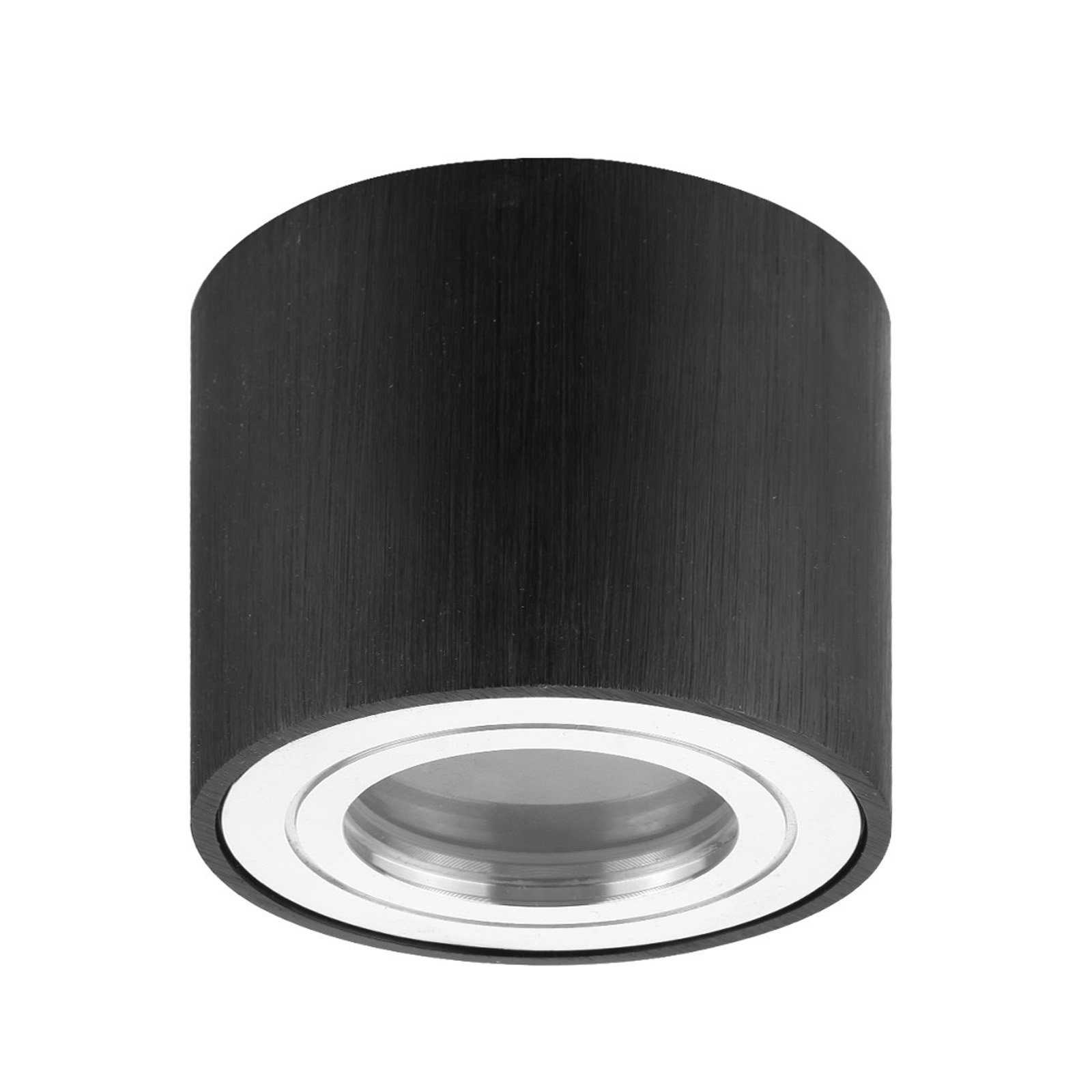 Sweet LED Aufbauleuchte Bad IP44 Aluminium schwarz chrom Deckenspot Badezimmer, ohne Leuchtmittel, Aufbaustrahler LED, Aufbauspot