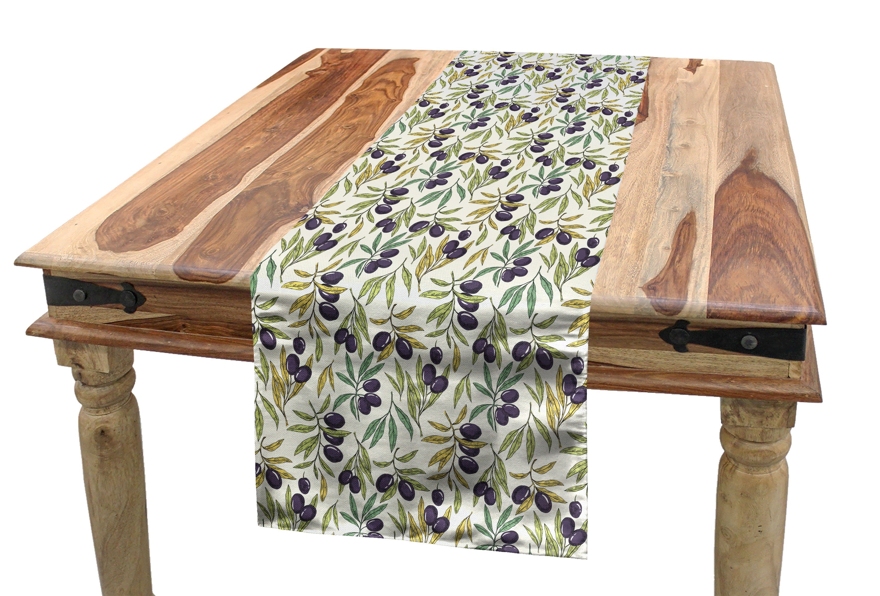 Abakuhaus Tischläufer Esszimmer Rechteckiger Tischläufer, Friedens Küche Botanischer Olive Symbol des Dekorativer