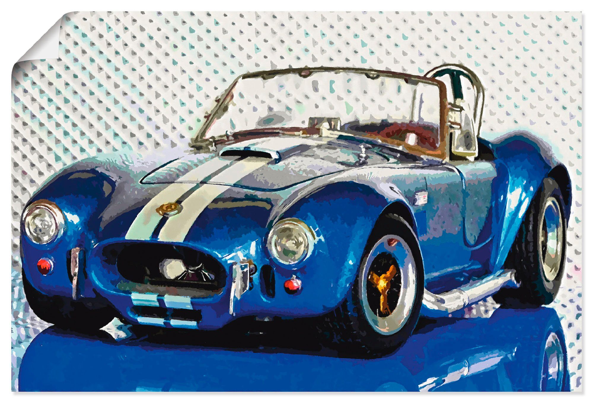 Cobra als in versch. Leinwandbild, Auto Alubild, Shelby (1 Wandaufkleber St), Poster oder Wandbild blau, Größen Artland