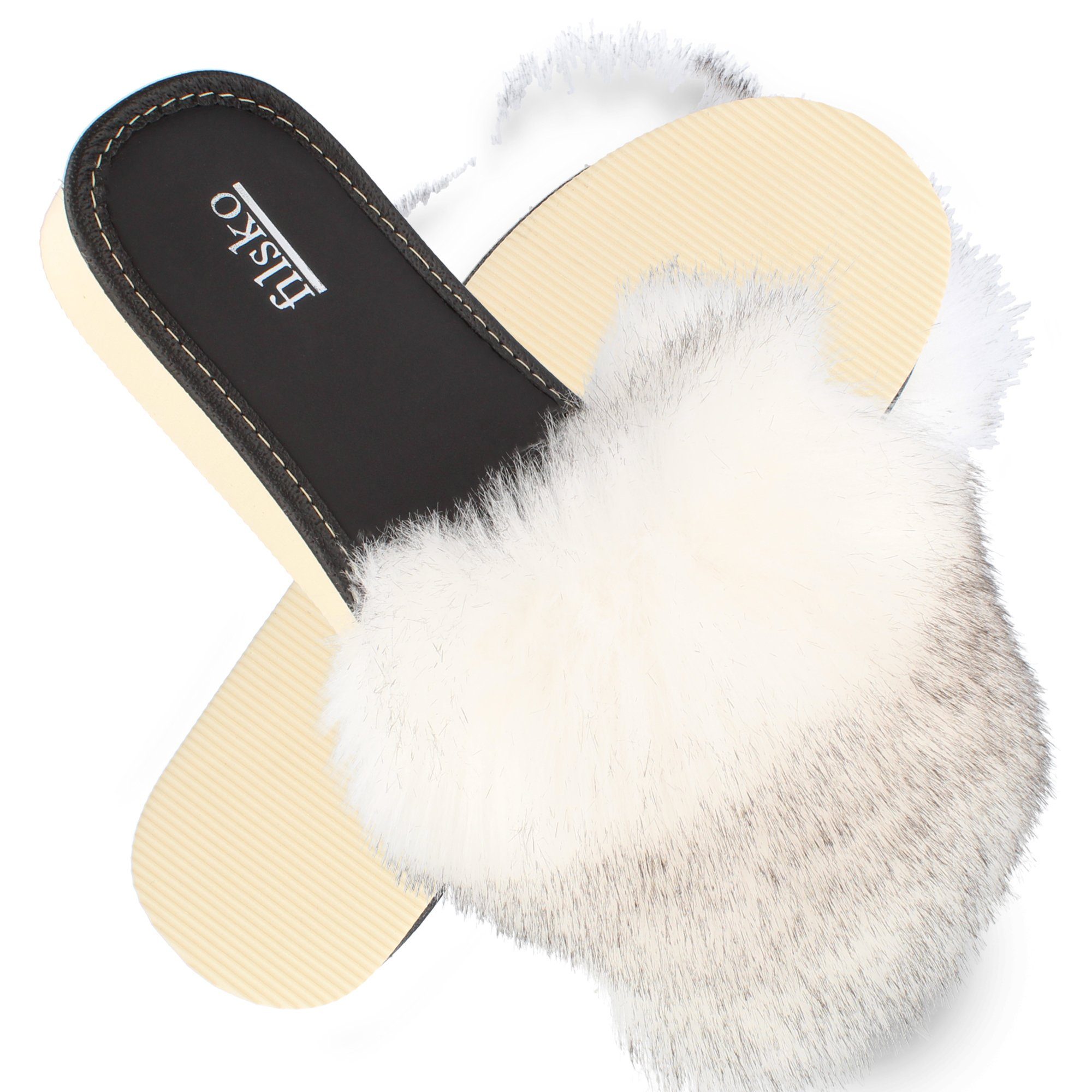 Flauschige Damen Hausschuhe aus Plüschfell Hausschuh