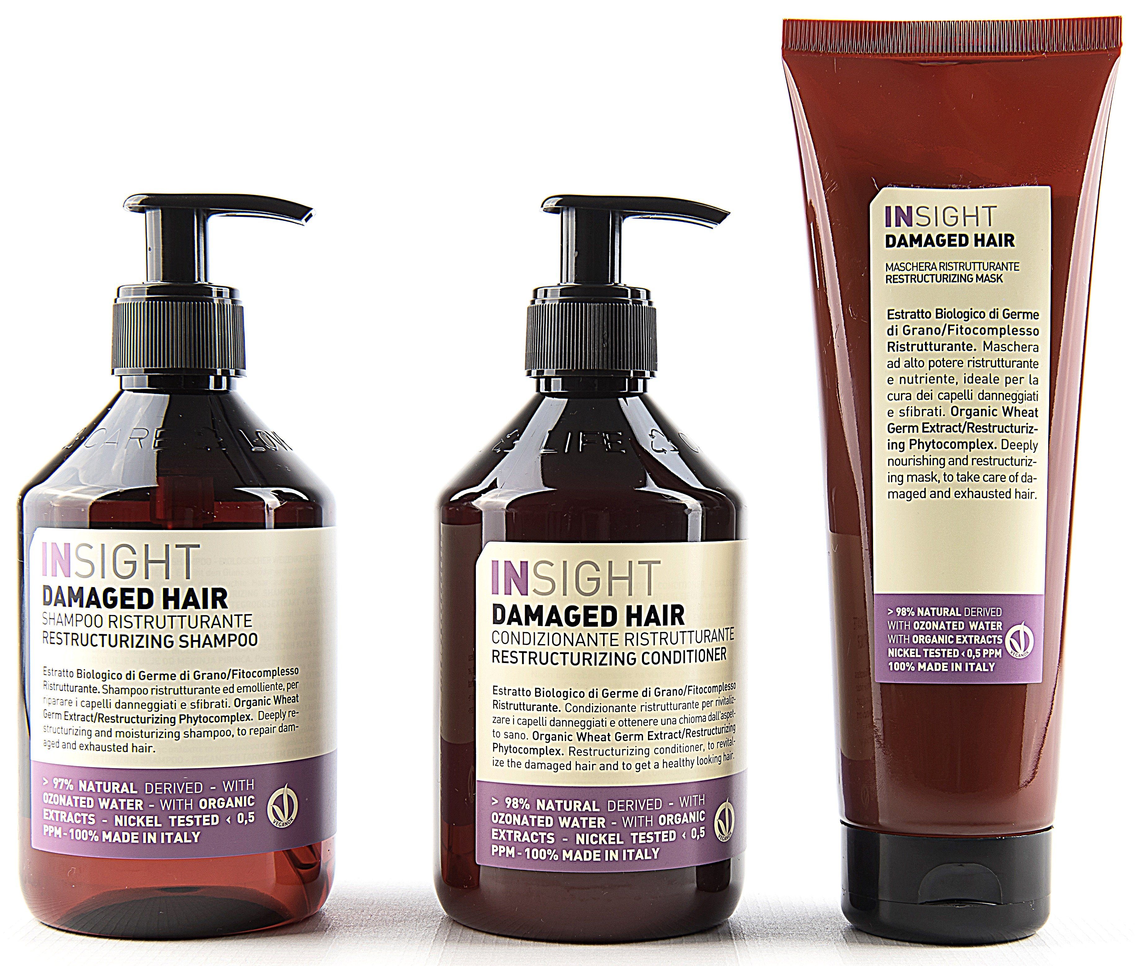 Haarshampoo Insight Damaged Hair 400ml Shampoo, 400ml Conditioner und 250ml Maske