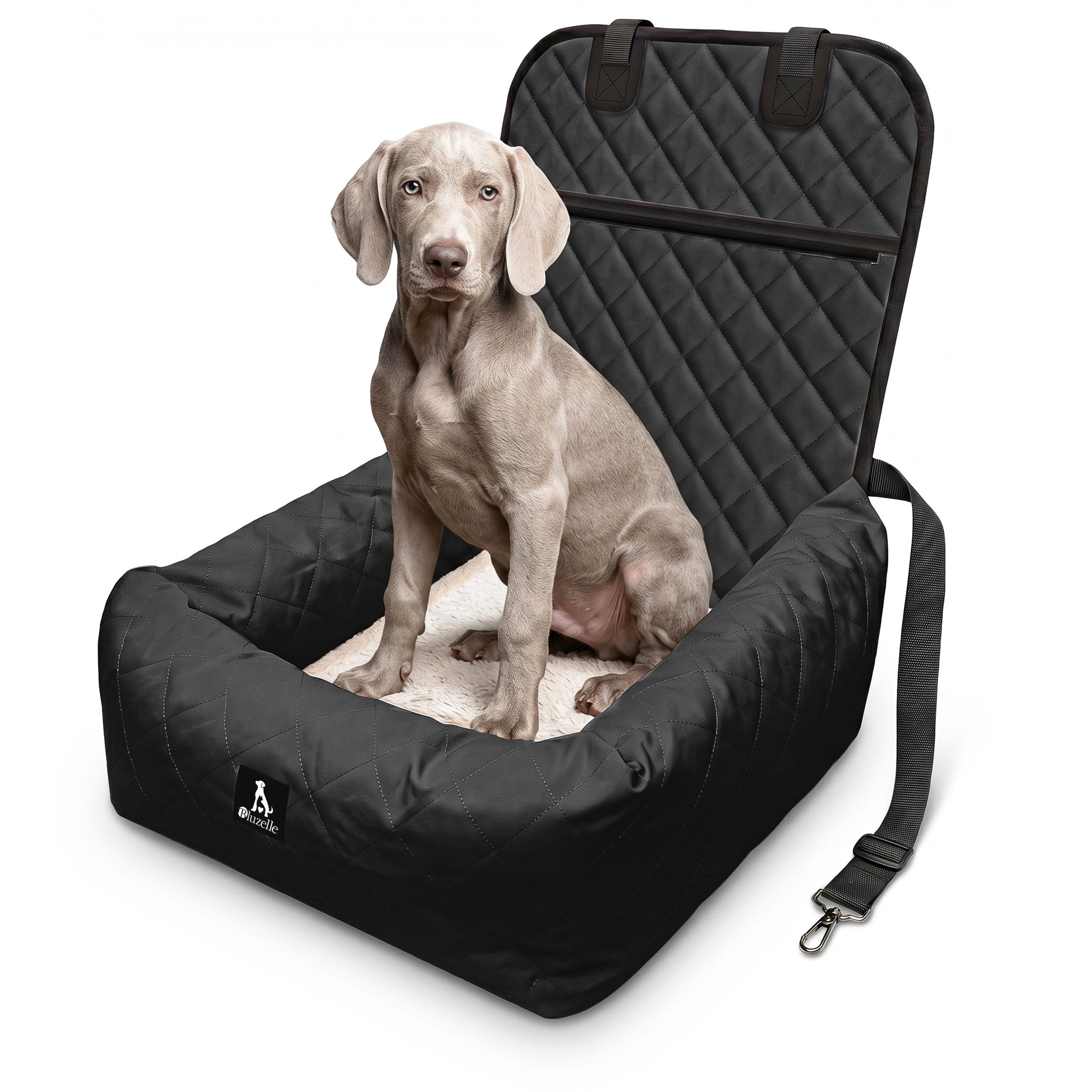 Bluzelle Hunde-Autositz Premium Hunde Autositz, 2-in-1 Hundebett, Haustier Auto Transport-Sitz, Wasserfester Oxford Stoff, Reise Hundesitz für Kleine & Mittlere Hunde / Waschbar Rutschfest