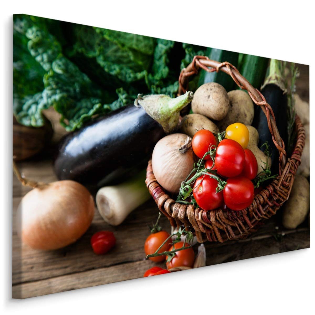 Muralo Leinwandbild Abstrakt – Leinwandbild Wandbild Kunstdruck Wohnzimmer, Abstrakt (1 St), Essen – Gemüse – Tomaten, 70 x 50 cm, aufhängefertig