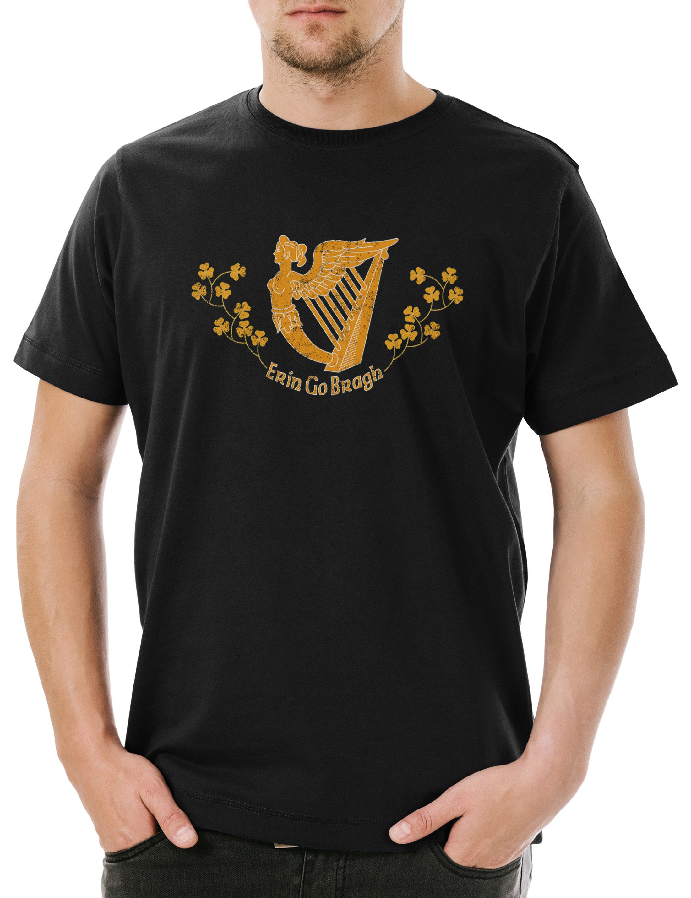 Urban Backwoods Print-Shirt Erin Go Bragh Herren T-Shirt Irland Banner Flagge Harfe Ireland Flag (1-tlg) Braugh Éirinn Harp Irish