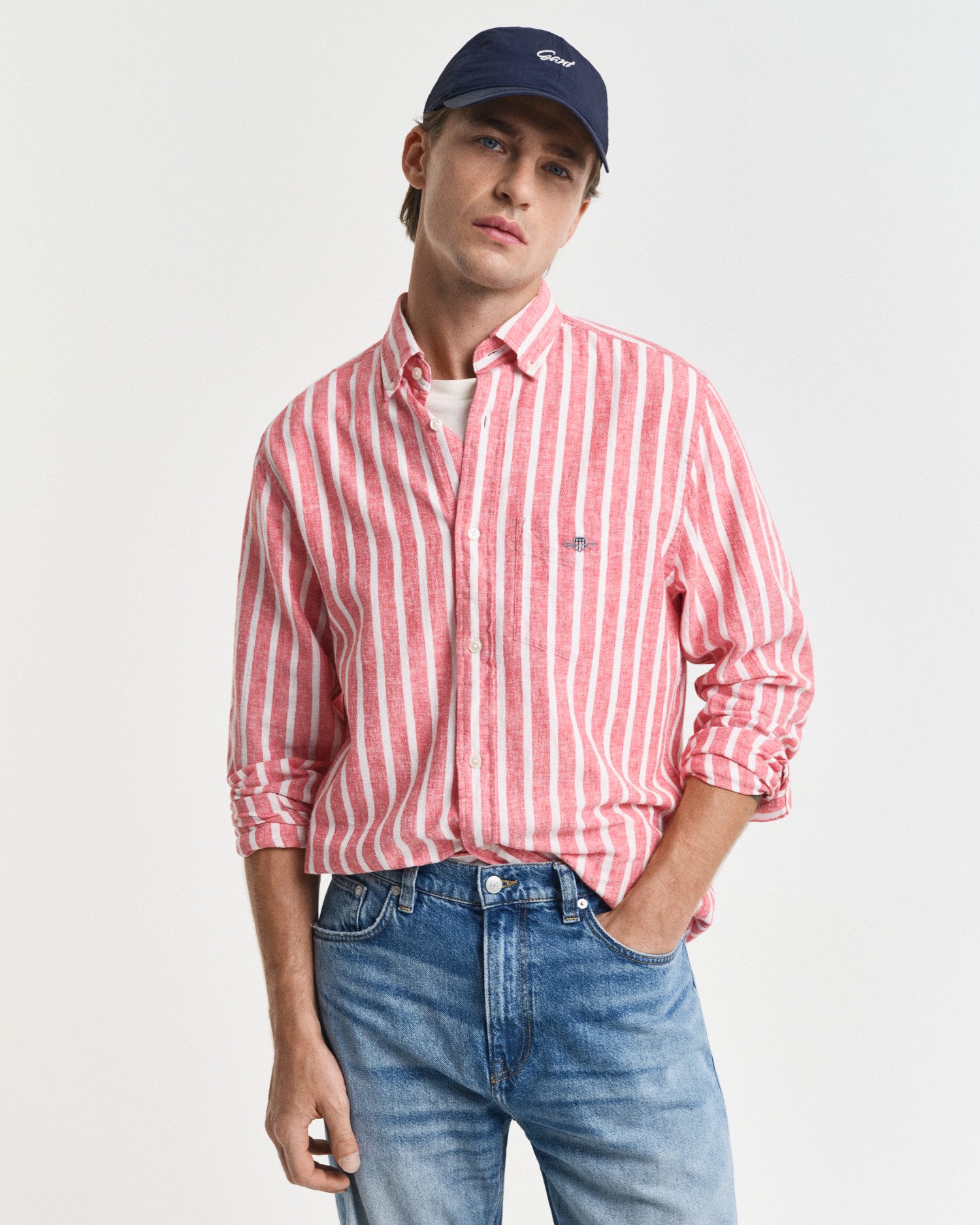 Gant Langarmhemd REG COTTON/LINEN STRIPED SHIRT Streifen, luftig, Leinen günstig online kaufen
