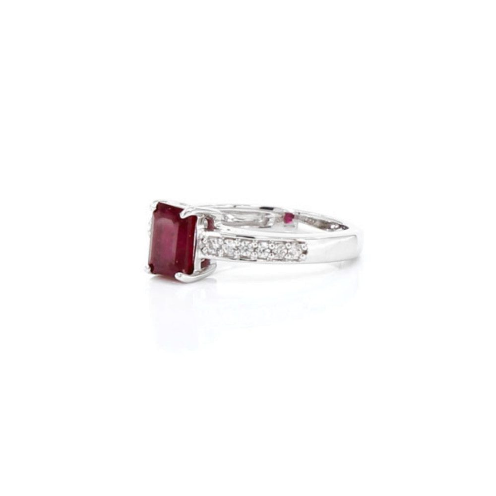 Cavill Silberring Madagaskar Rubin 1,34 ct Silberring, 925 Sterling, platin. (1-tlg)