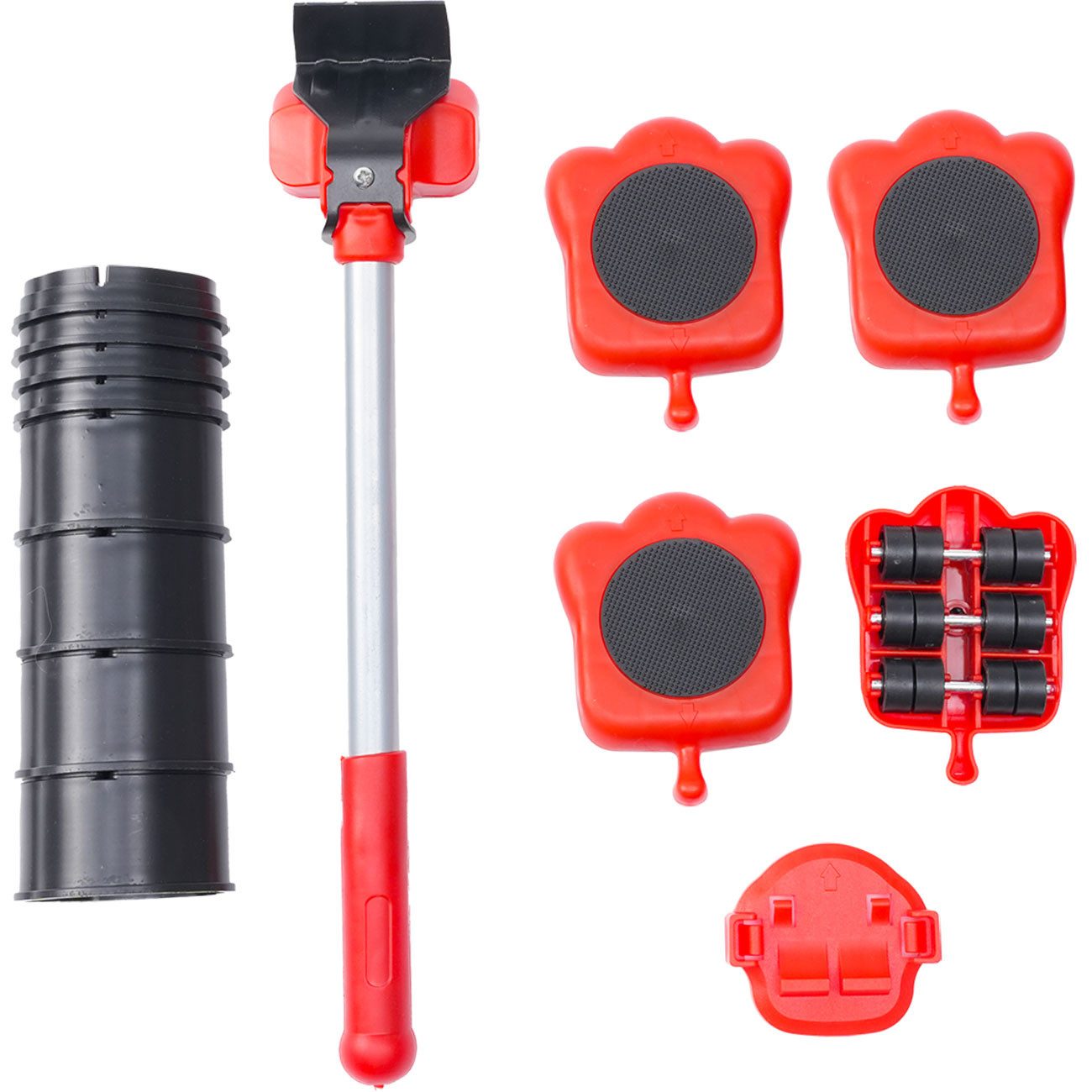 shop'n smile ideoon Möbelrolle Möbelroller Transport Set Möbelheber&Rollen Transportrollen Schwerlast, 360° Rollen & Verlängerungen für Schwerlast bis 150 kg/aus Eisen & ABS
