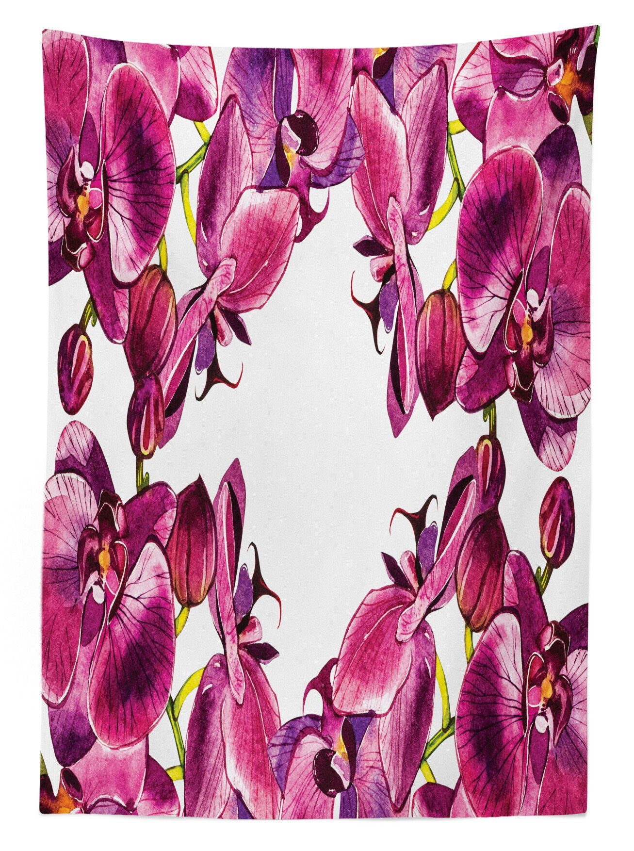 Tischdecke Kunst Frühlings-Orchideen geeignet Abakuhaus Waschbar Klare Frische Außen Blumen den Für Farben, Bereich Farbfest