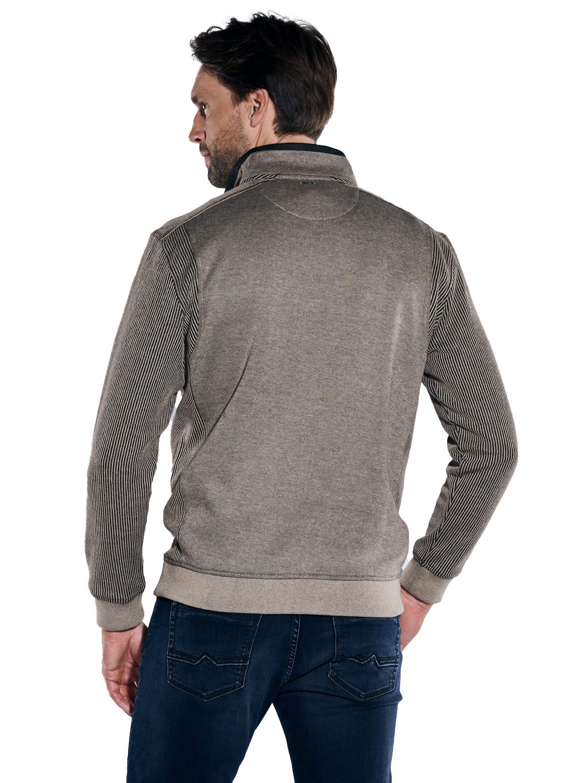 Engbers Sweatshirt engbers Herren Sweatshirt mit Troyerkragen, Braunbeige günstig online kaufen